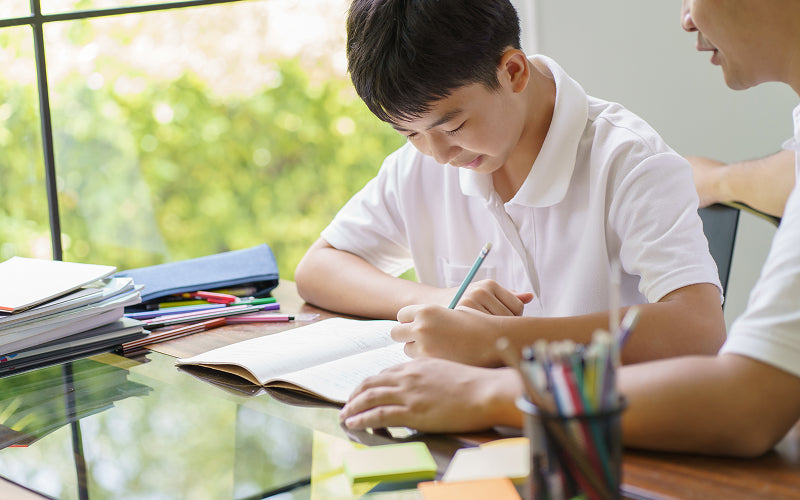 Proper study posture supporting a child's focus and physical development.