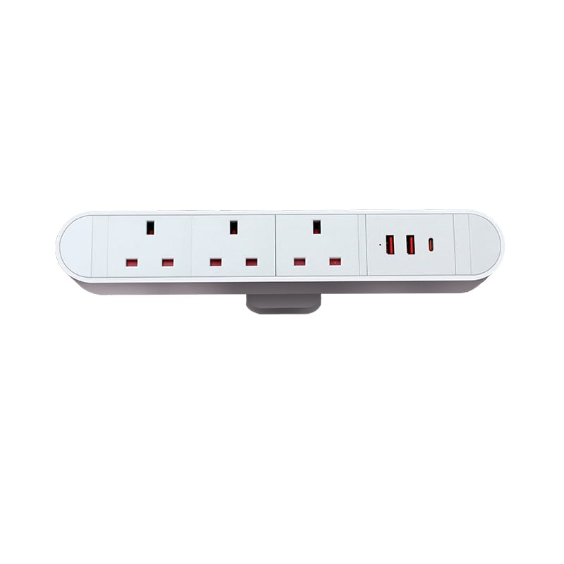 Ergoworks Power Outlets & Sockets White Desk Edge Clamp Power Socket Ergoworks