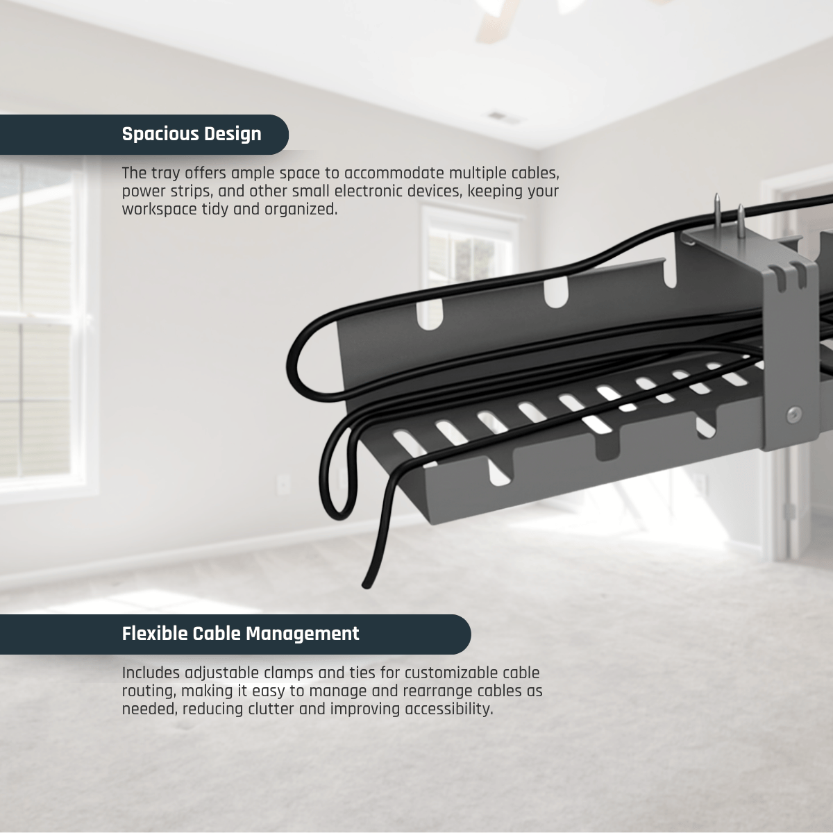 Under Desk Metal Cable Tray