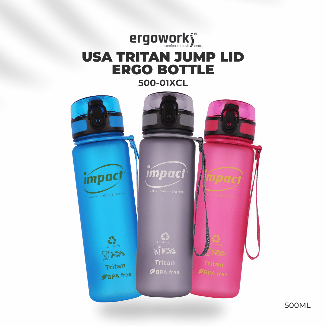 Water Bottle USA Tritan Jump Lid Design Ergo Bottle, 500ML Ergoworks