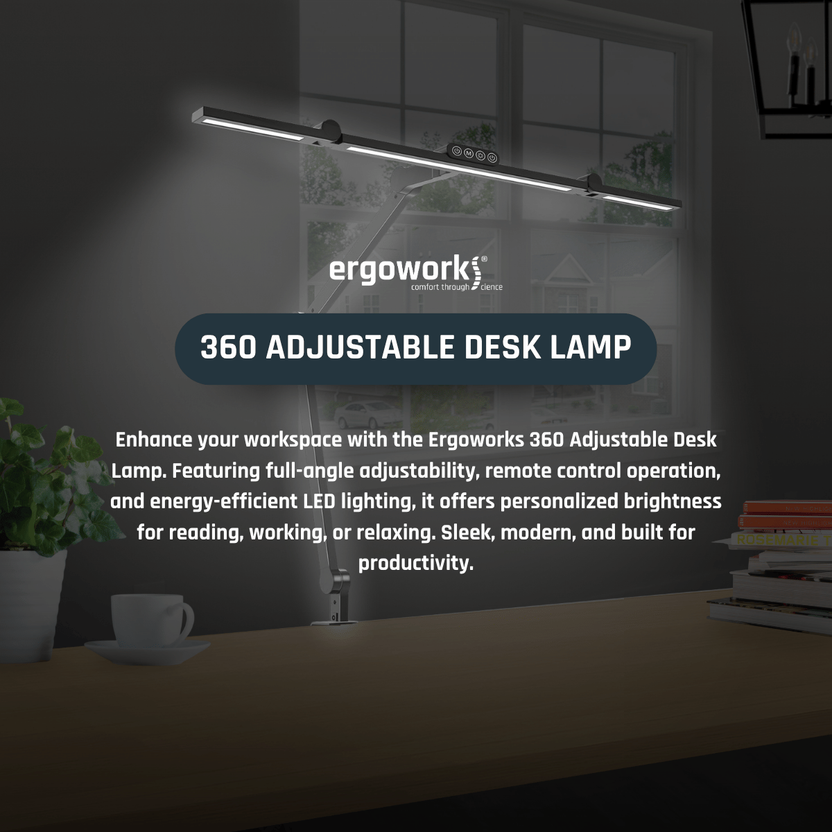 360 Adjustable Desk Lamp with Remote Control