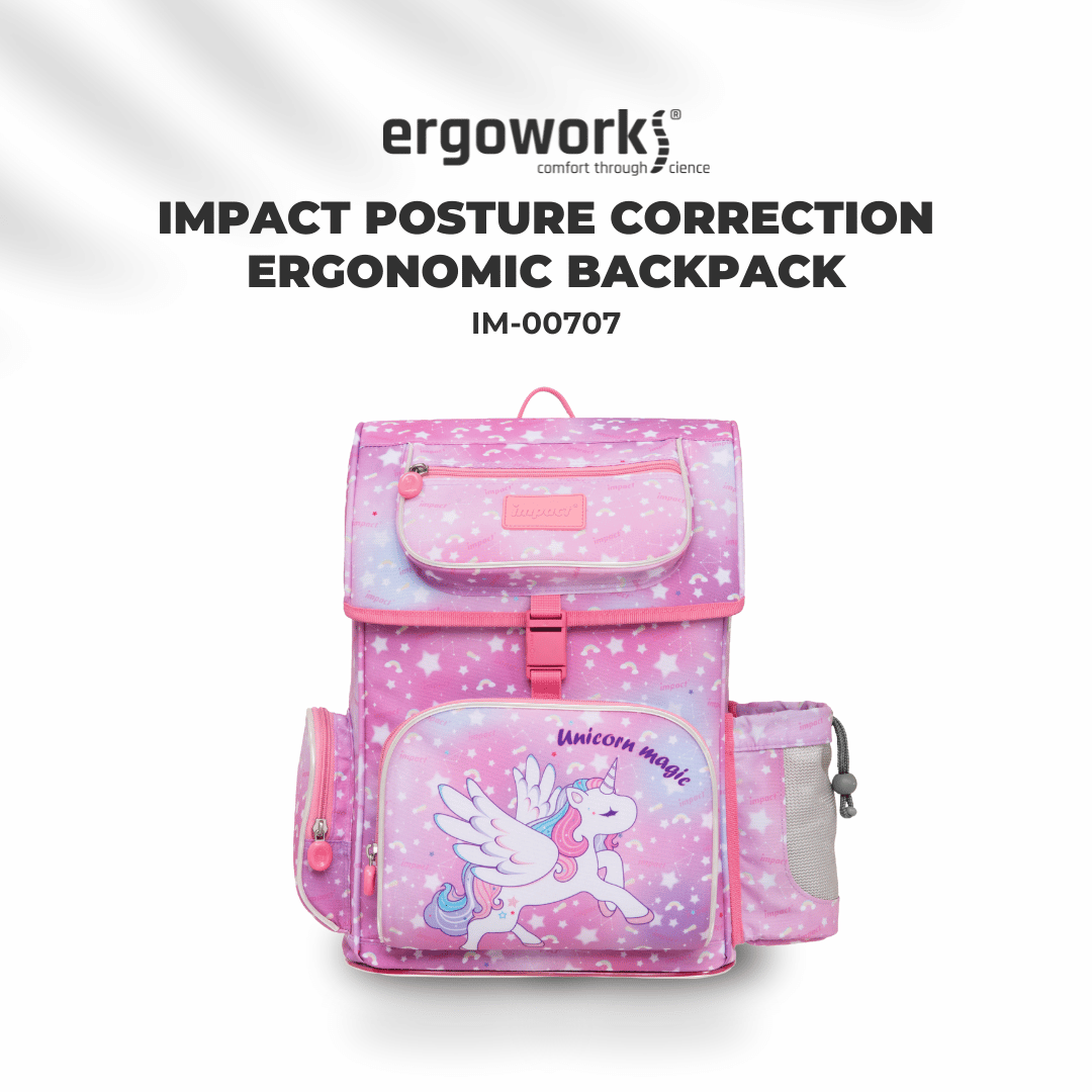 Impact School Bag Pink Impact Posture Correction Ergonomic Backpack, IM-00707 Ergoworks