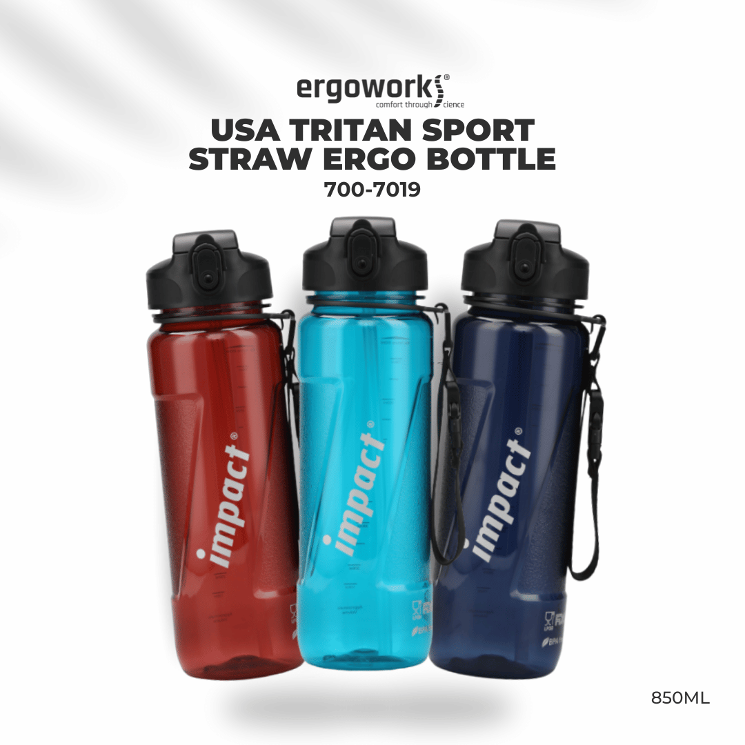 Water Bottle Water Bottles Red / 850ML USA Tritan Sport Straw Ergo Bottle, 850ML Ergoworks