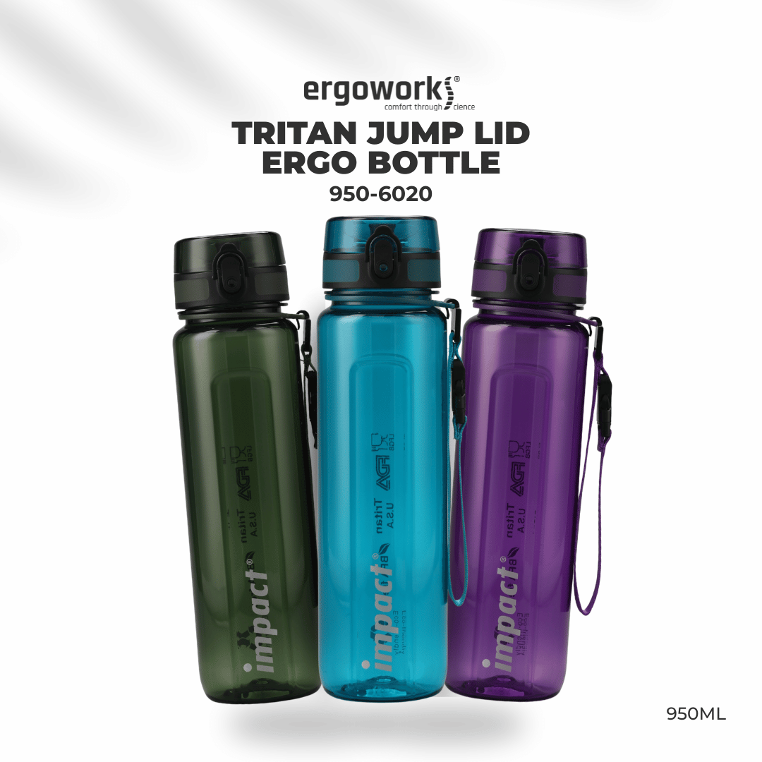 Water Bottle Tritan Jump Lid Ergo Bottle, 950ML Ergoworks