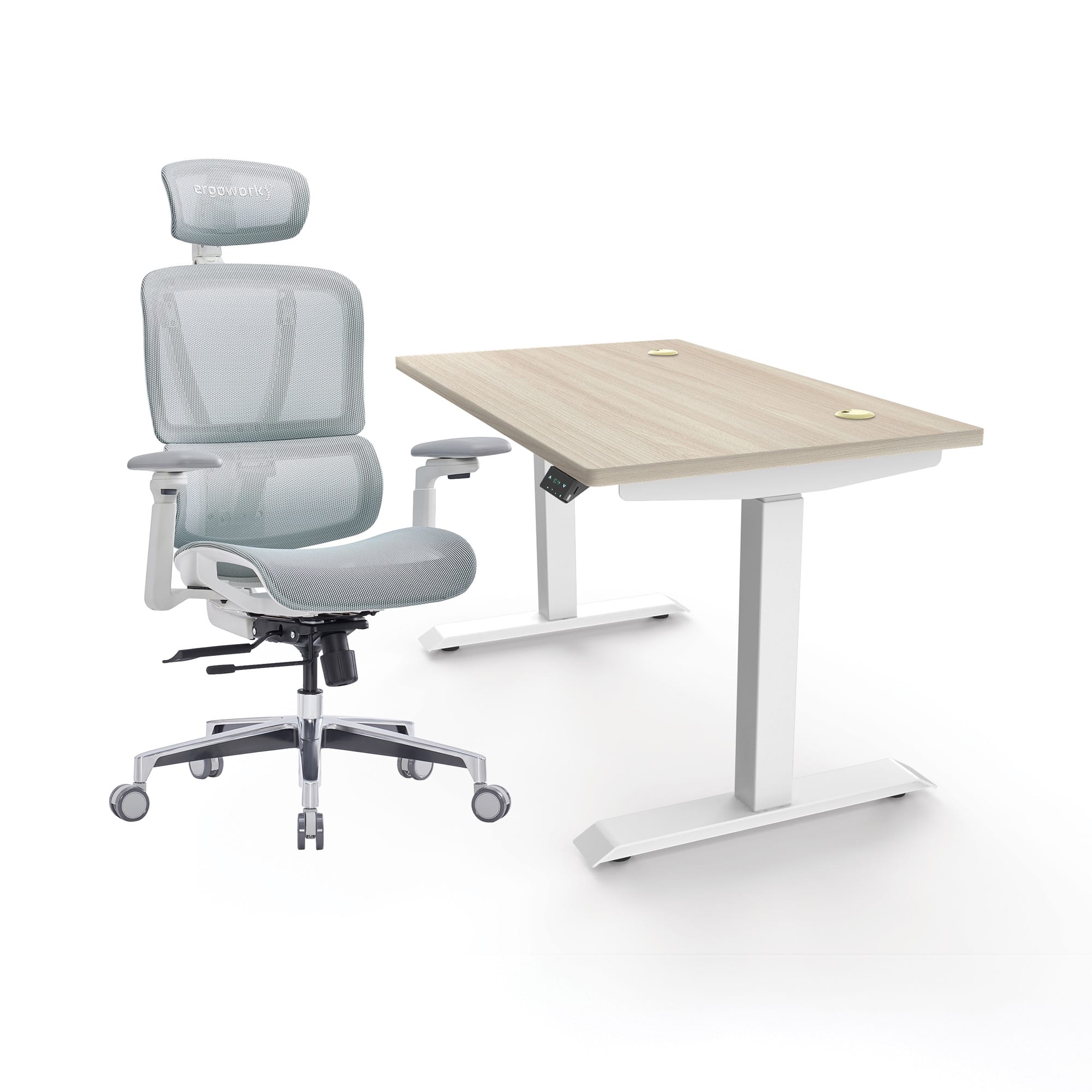Ergoworks Electric Desk Miniature Standing Desk, MFC Tabletop (Bundle Lite) Ergoworks
