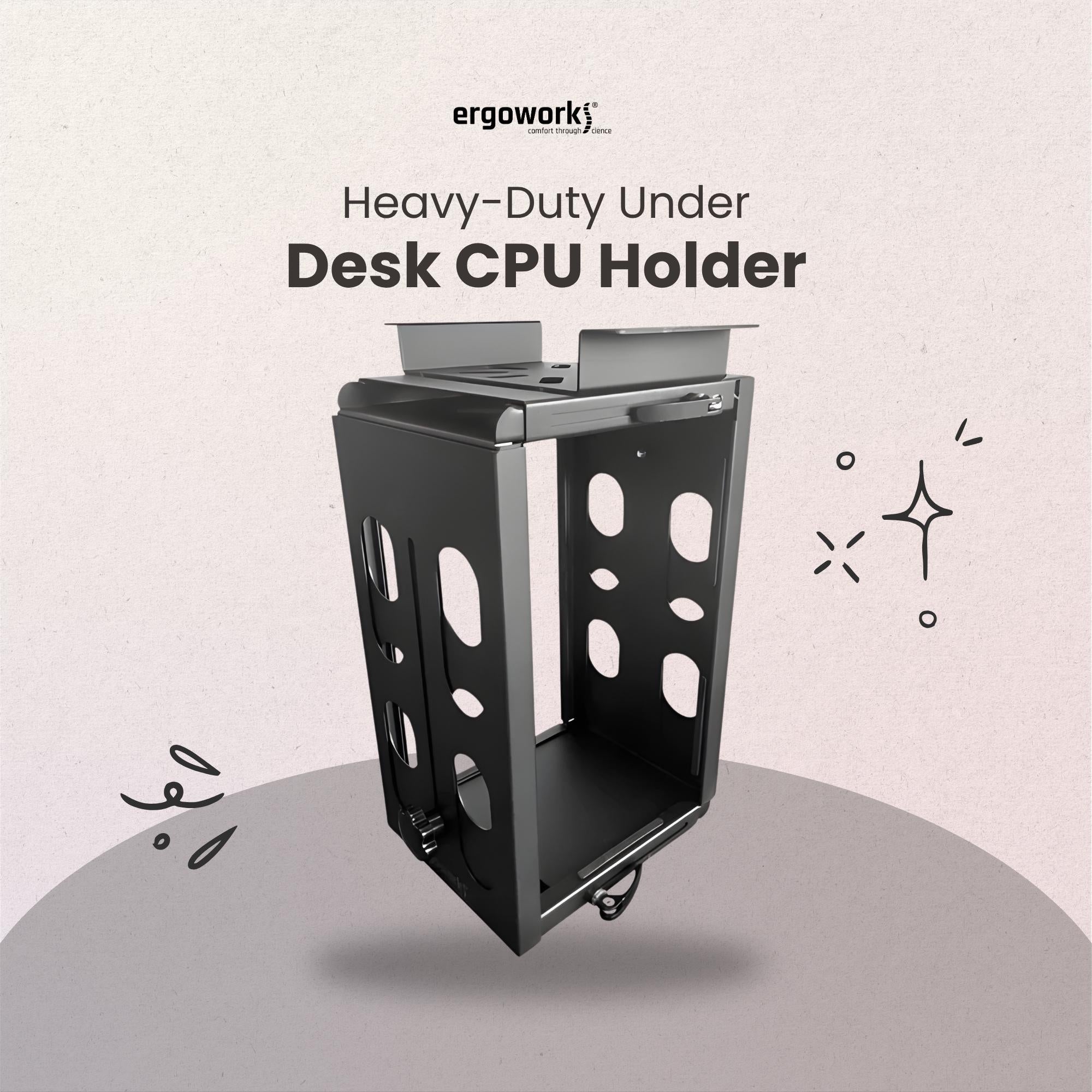 Heavy-Duty Under Desk CPU Holder