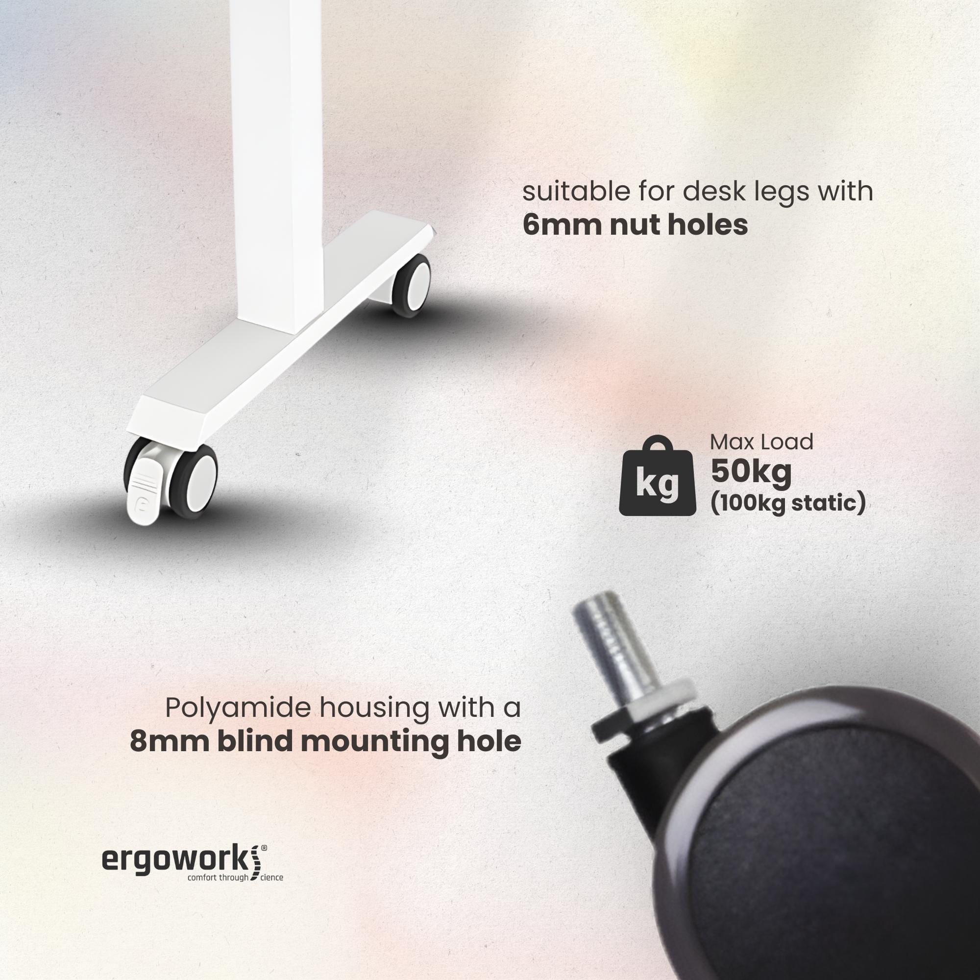 Swivel Castor With Brake (6 Castors Set) - Ergoworks
