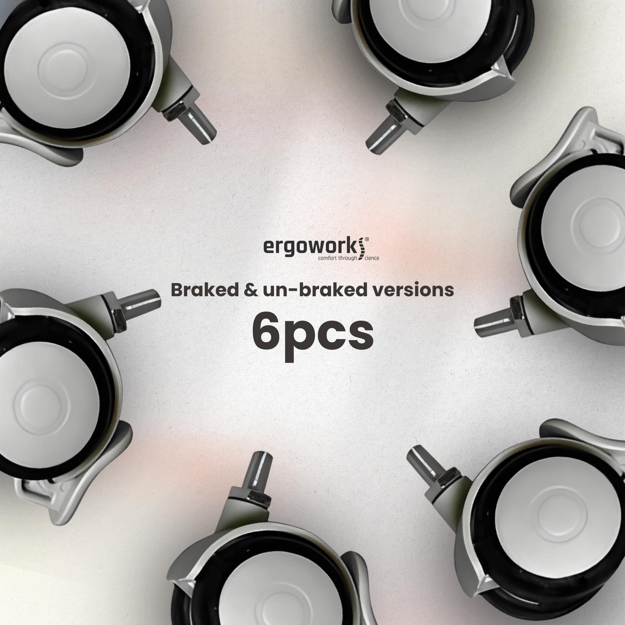 Swivel Castor With Brake (6 Castors Set) - Ergoworks