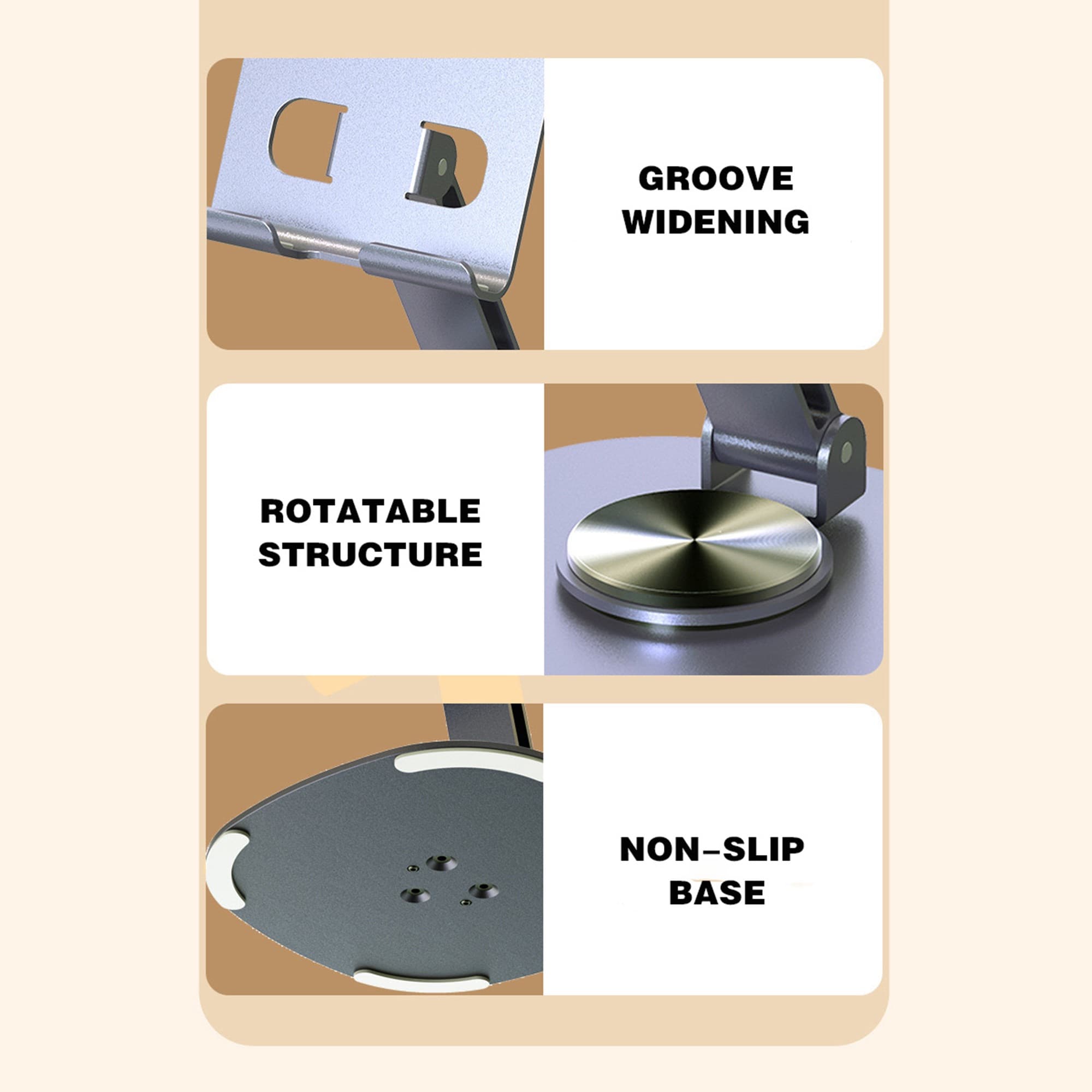 Ergoworks Metallic Grey Flexiview Rotating Phone Stand Ergoworks