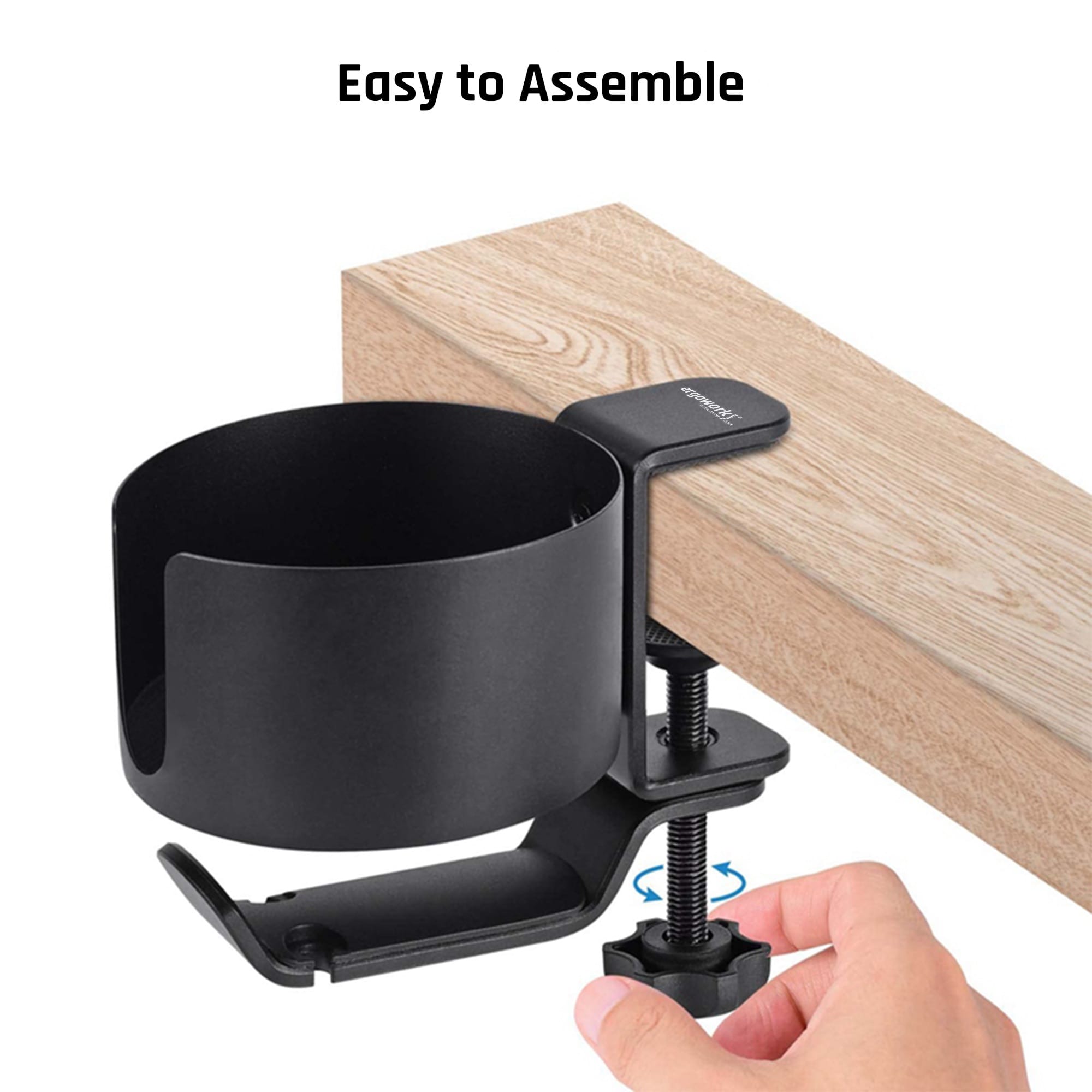 Ergoworks Desk Organizer Desk Clamp Cup Holder with Rotable Headphone Hanger Ergoworks