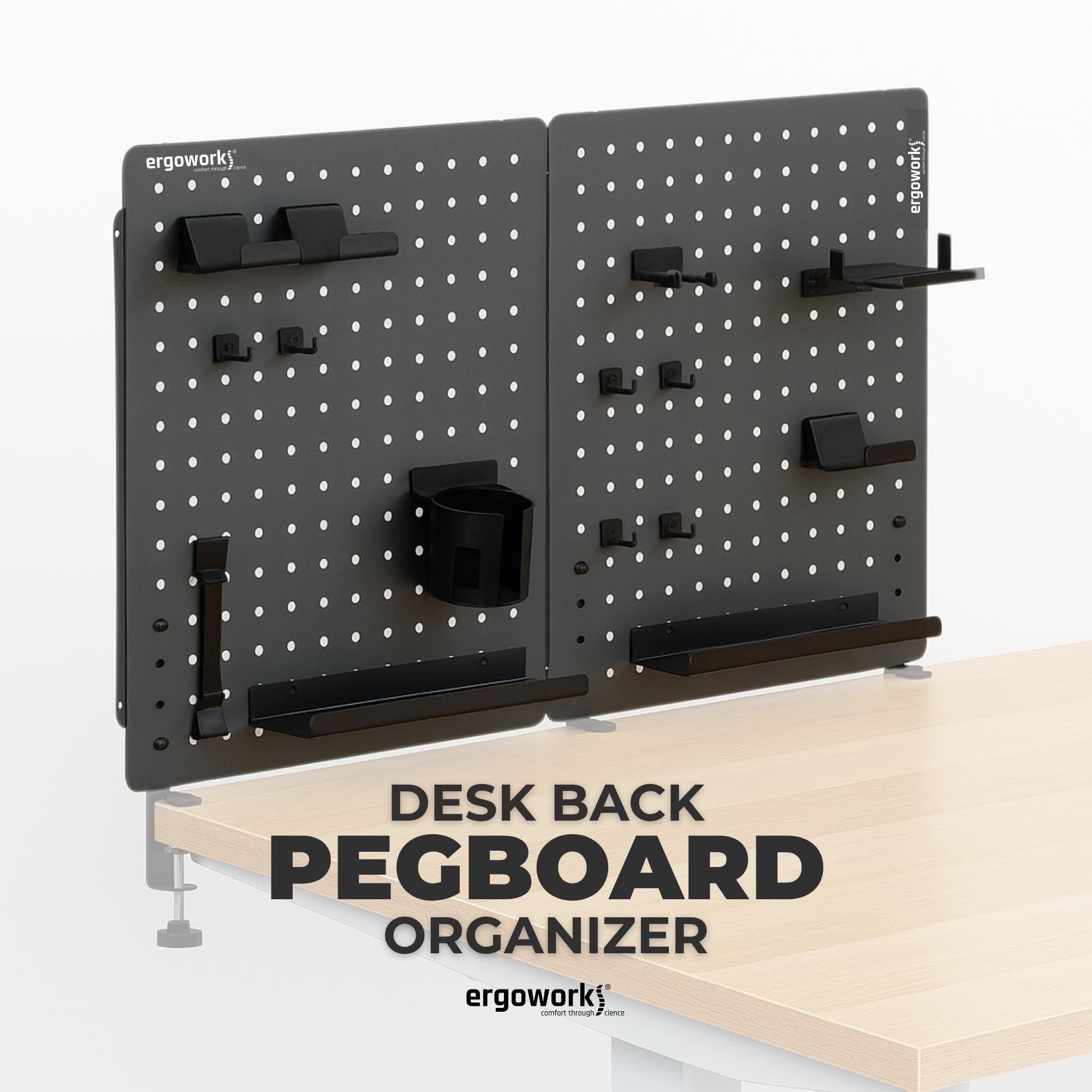 Desk Back Pegboard Organizer - Ergoworks