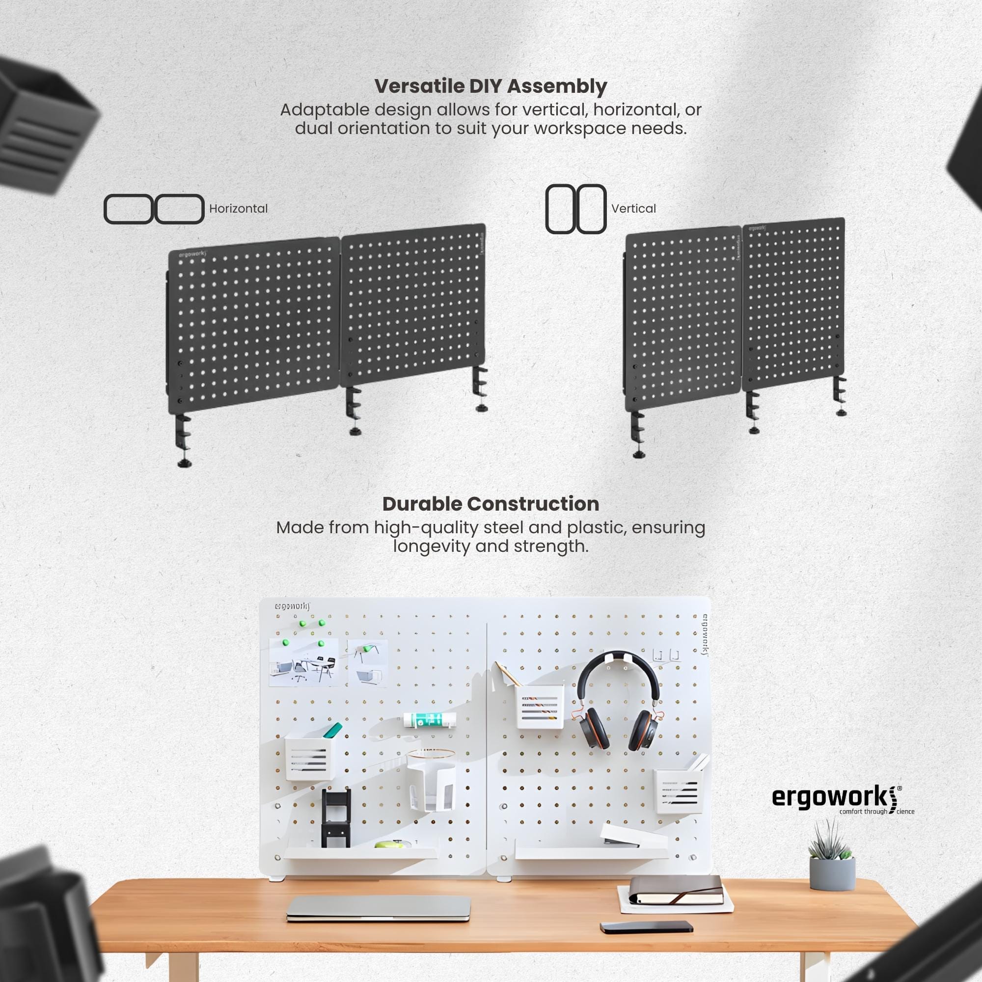 Desk Back Pegboard Organizer - Ergoworks