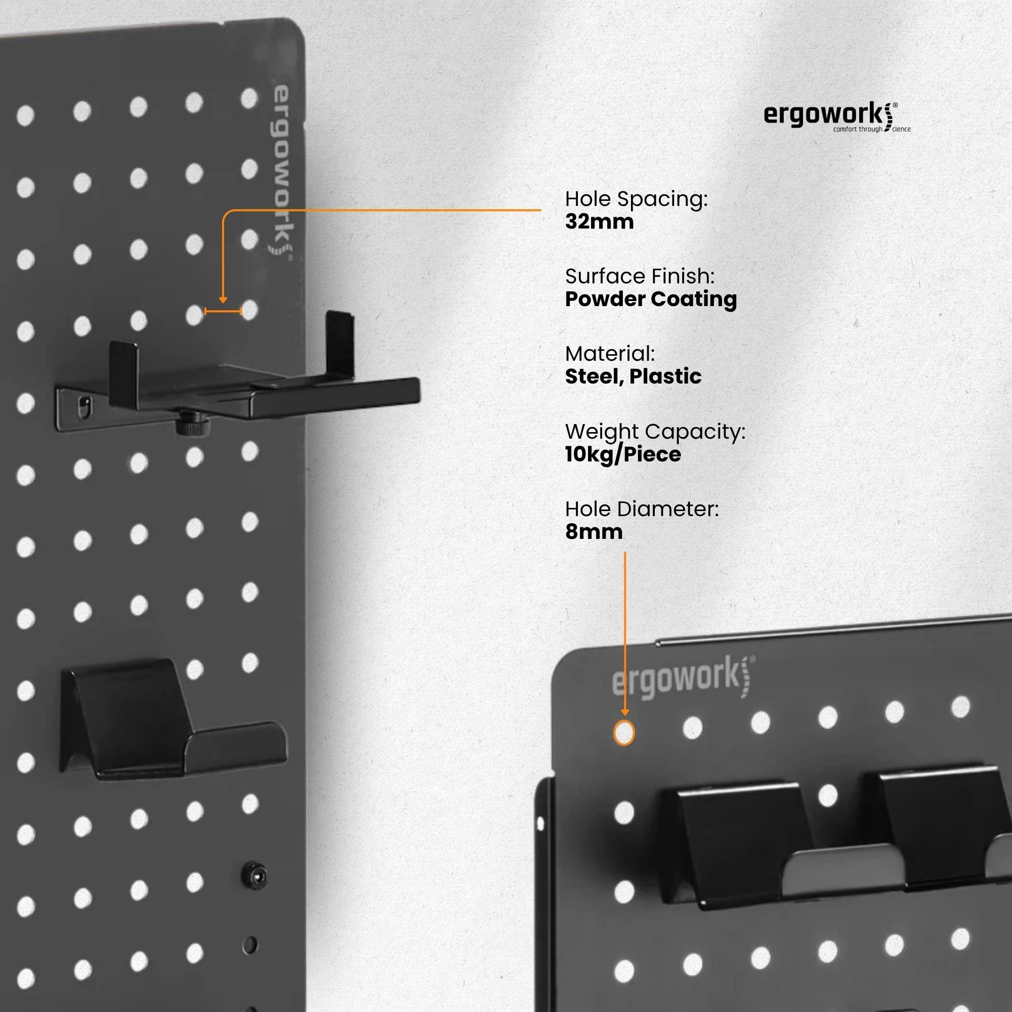 Ergoworks Desk Organizer Desk Back Pegboard Organizer Ergoworks
