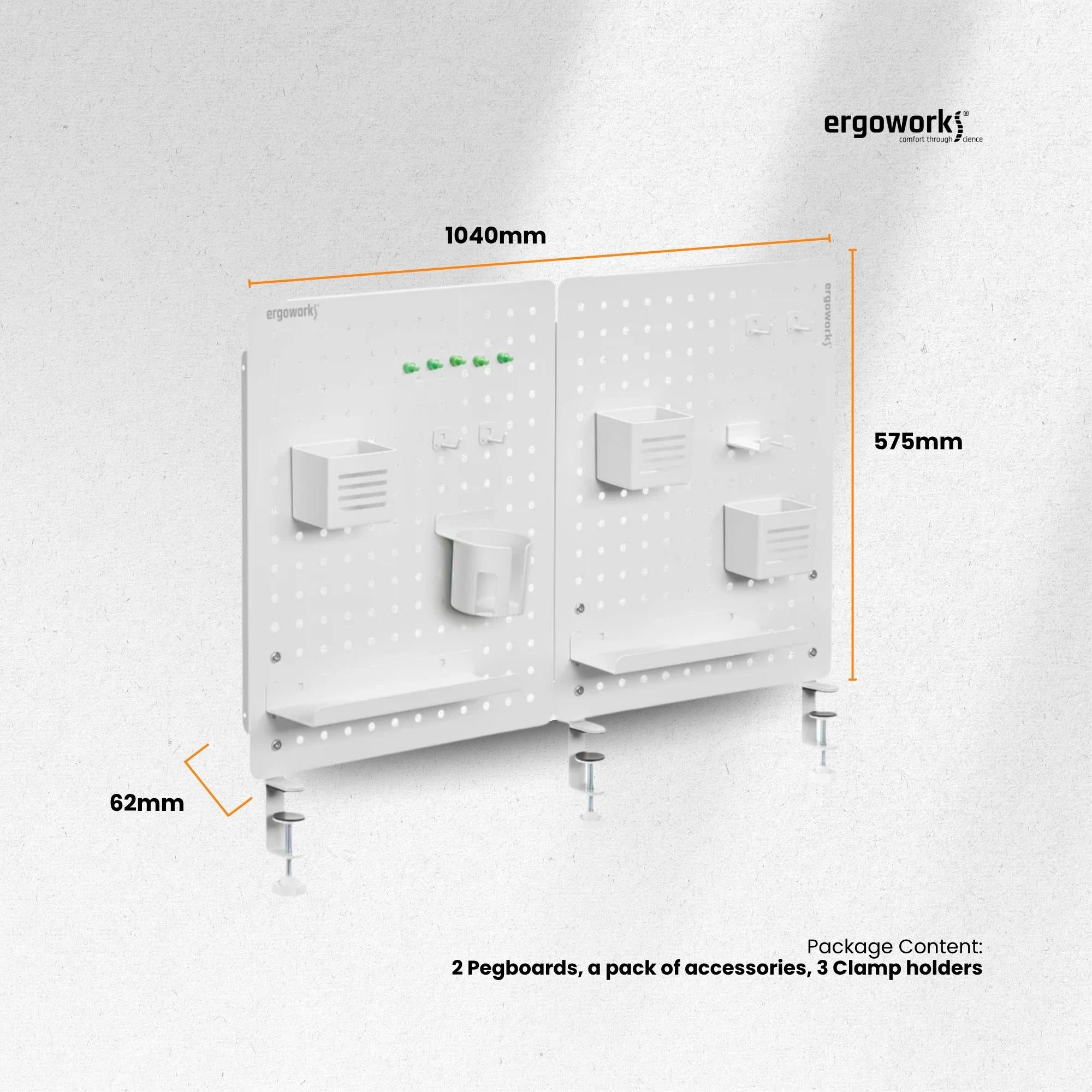 Desk Back Pegboard Organizer