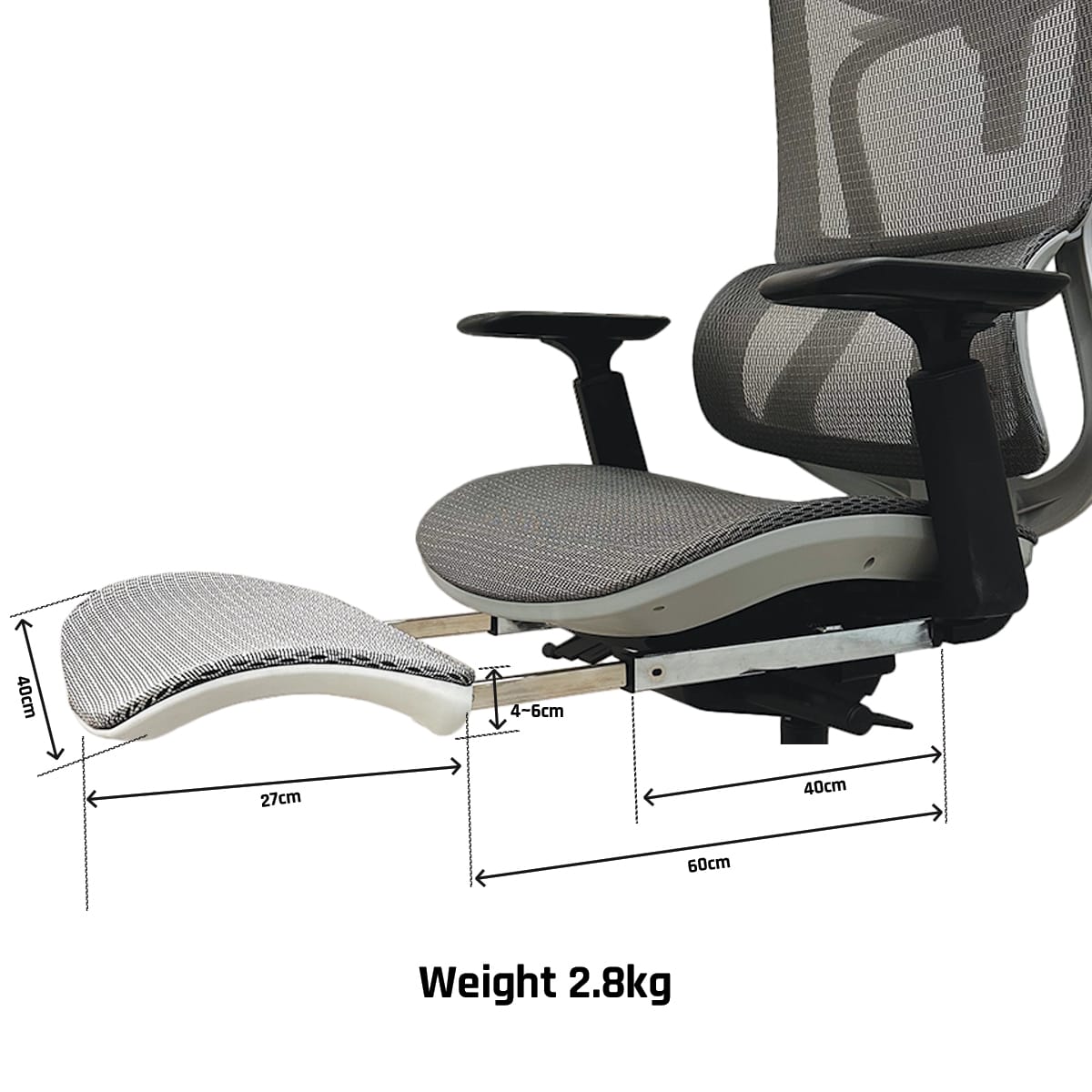 Ergoworks Office Chairs Accessory Truly Perfect Retractable Footrest Ergoworks