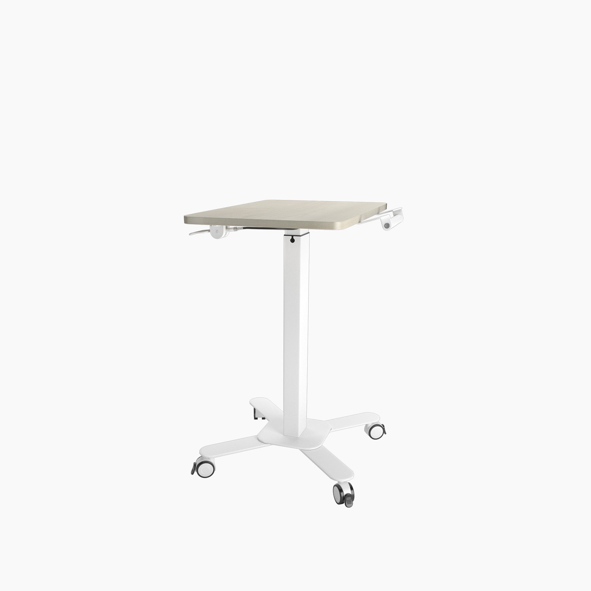 Mobile Single Pole Pneumatic Height Adjustable Desk - Ergoworks