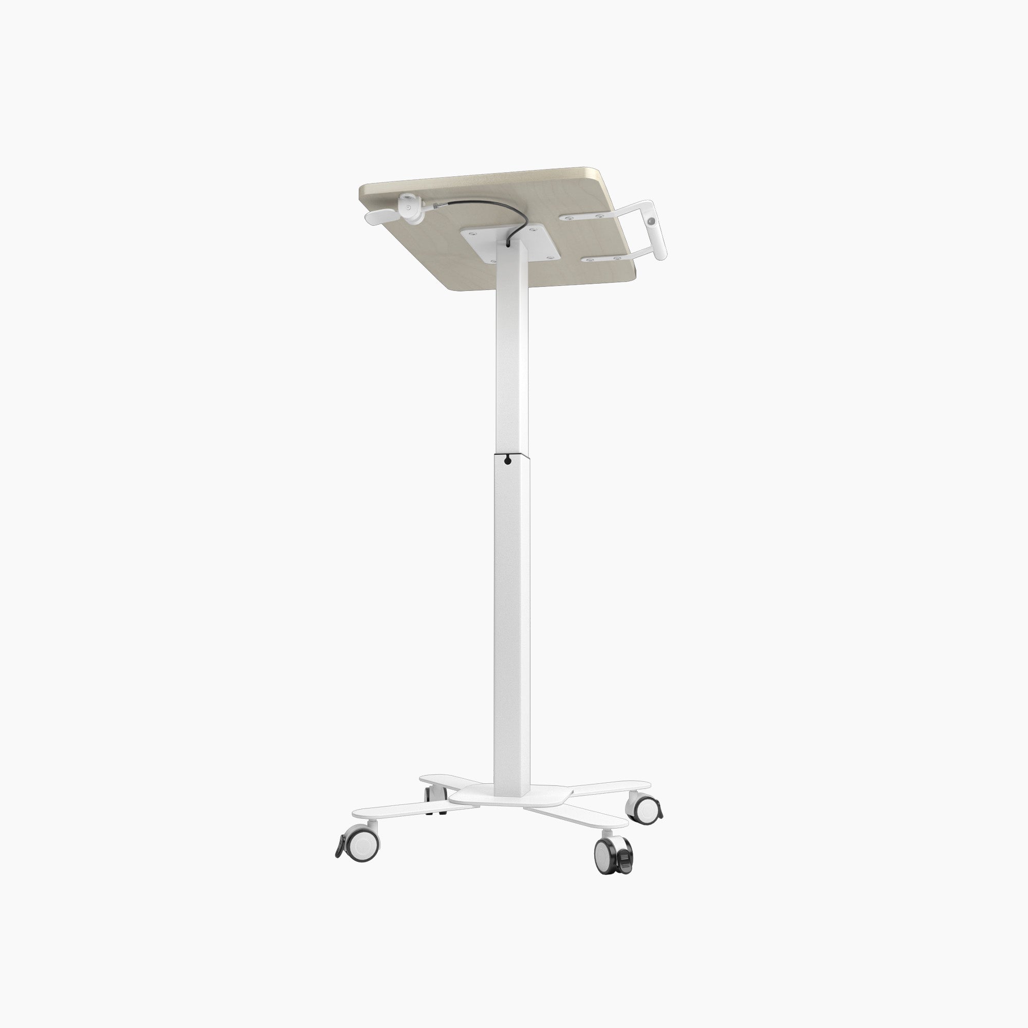 Mobile Single Pole Pneumatic Height Adjustable Desk - Ergoworks