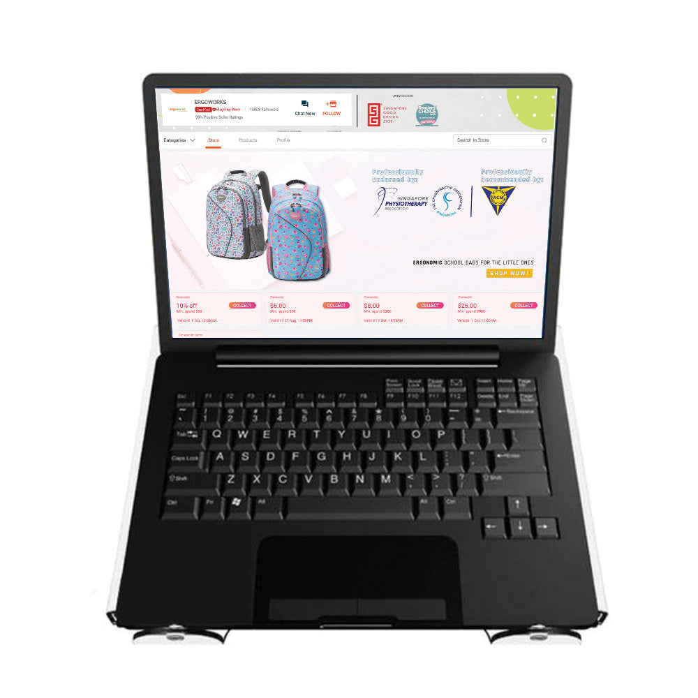 Acrylic Adjustable Laptop Stand and Document Holder - Ergoworks