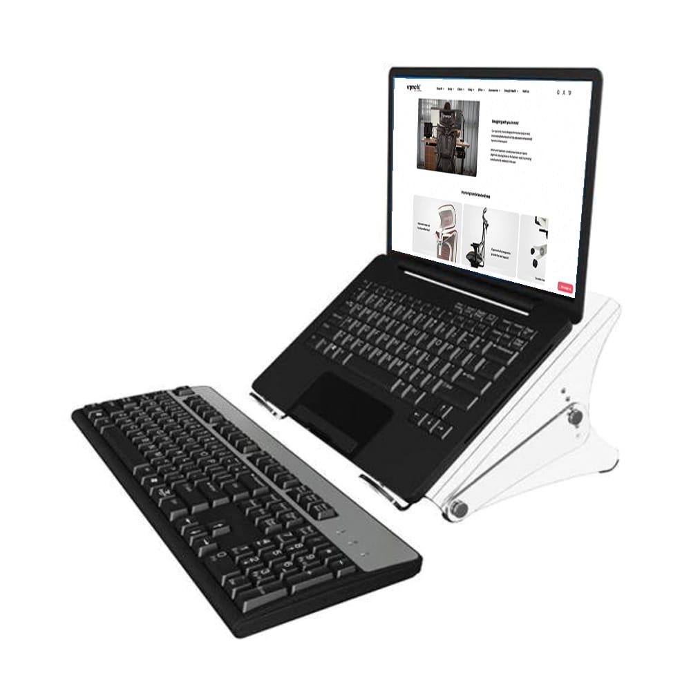 Ergoworks Laptop Stand Acrylic Adjustable Laptop Stand and Document Holder Ergoworks
