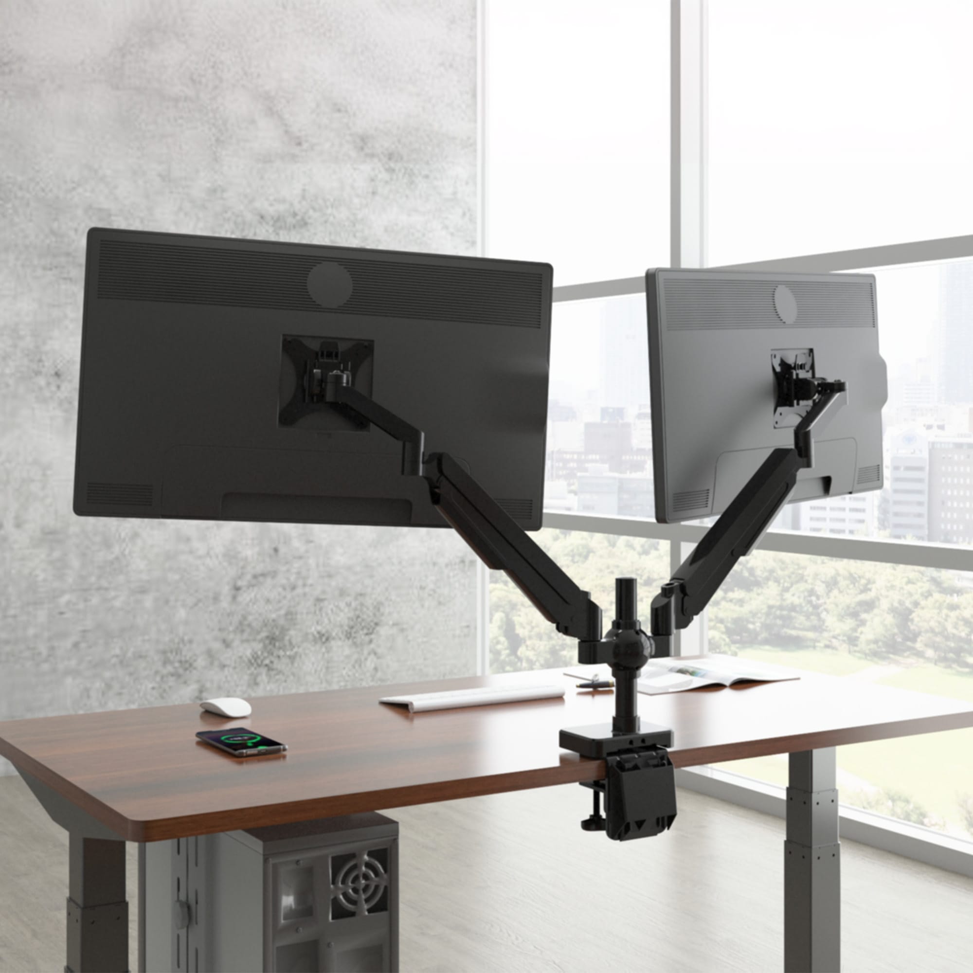 Sleek Desk Mount Dual Monitor Arm - Ergoworks