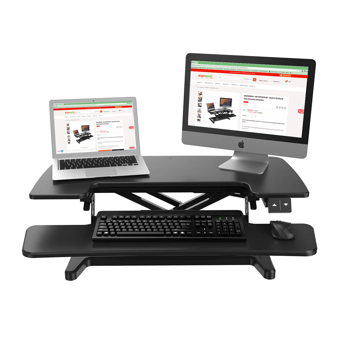ERGOWORKS Electric Sit Stand Desk Converter (M Series)