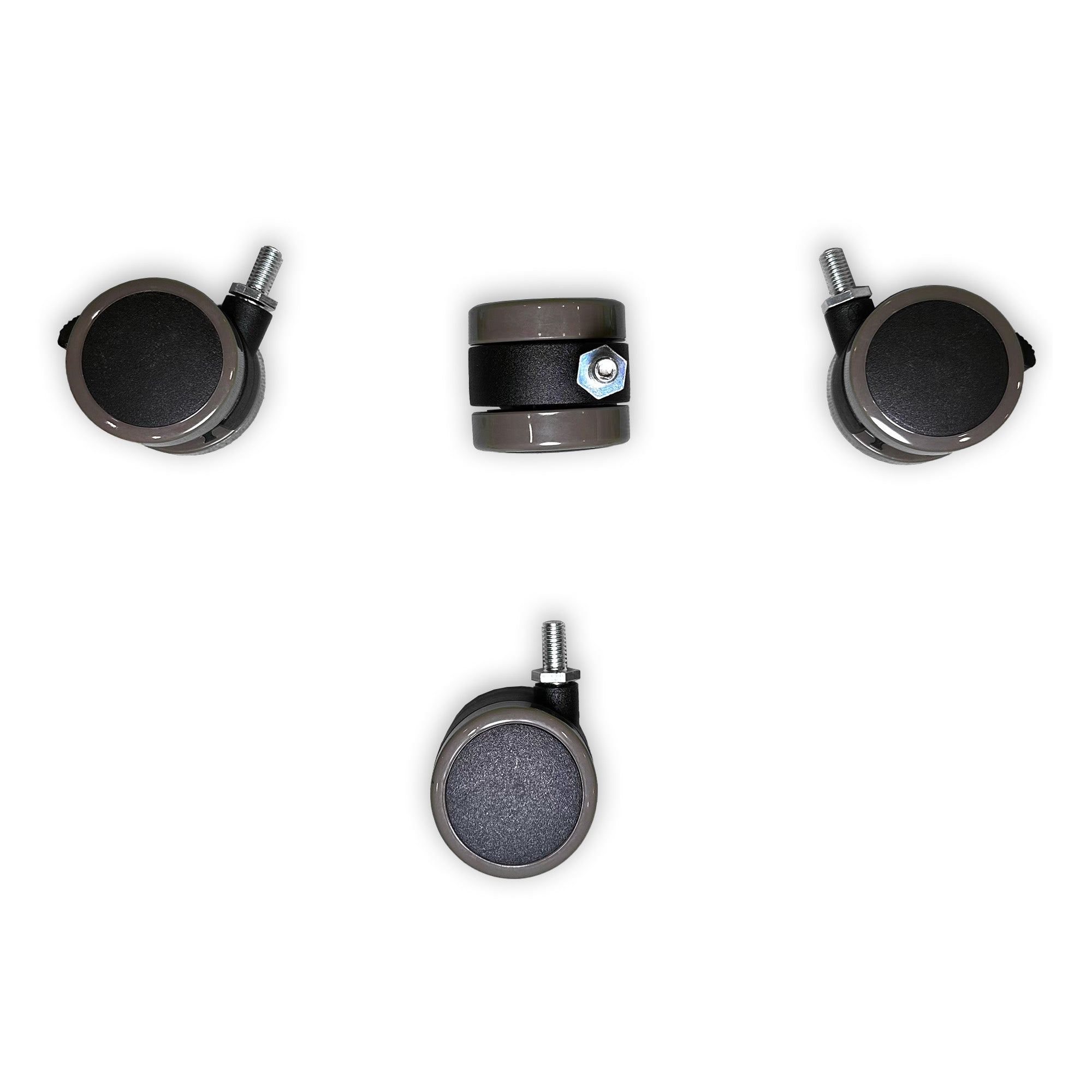 Swivel Castor With Brake, Grey (4 Castors Set)
