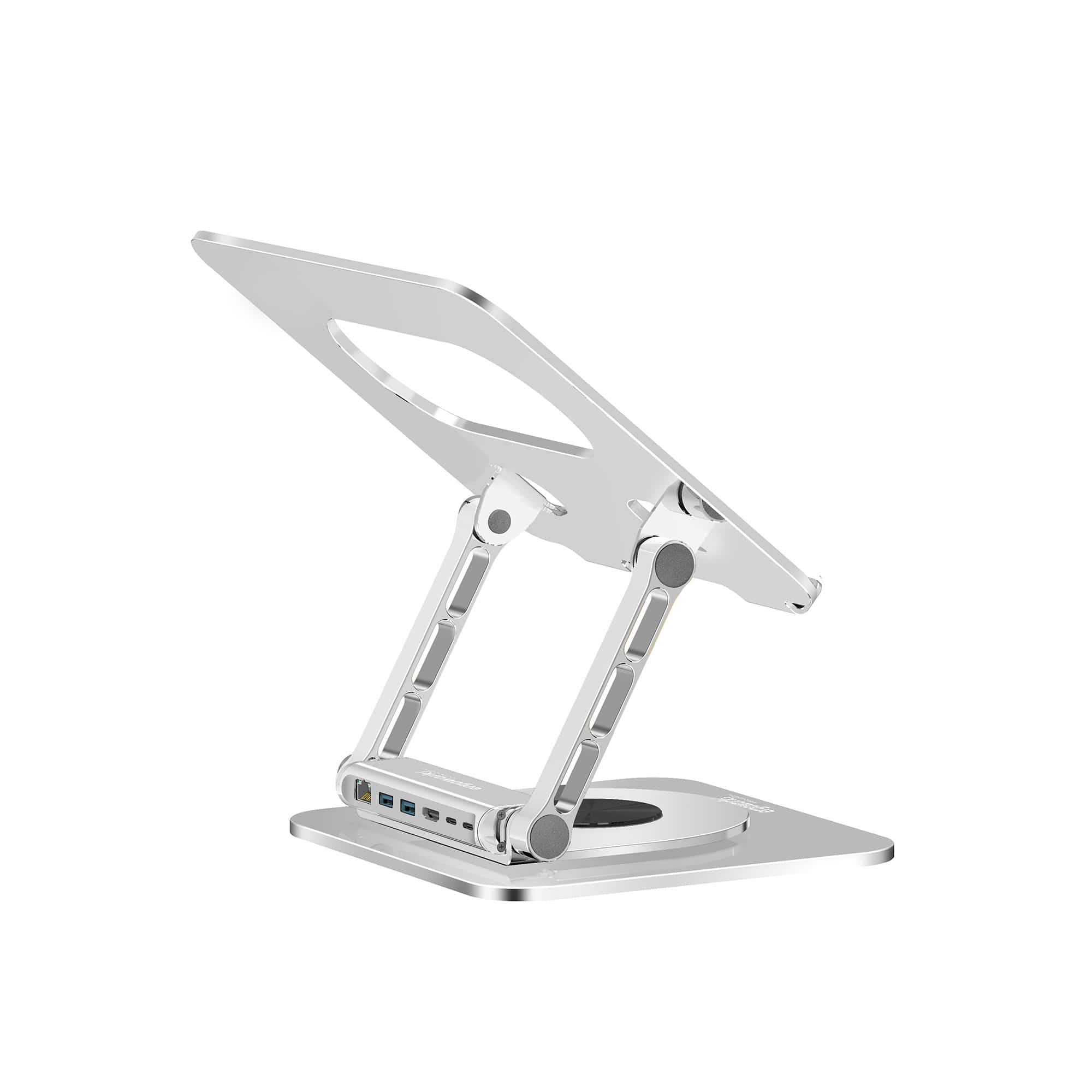 Ergoworks Laptop Stand Silver Laptop Stand 360º with Magnetic PD 100W 5-in-1 USB Adapter Ergoworks