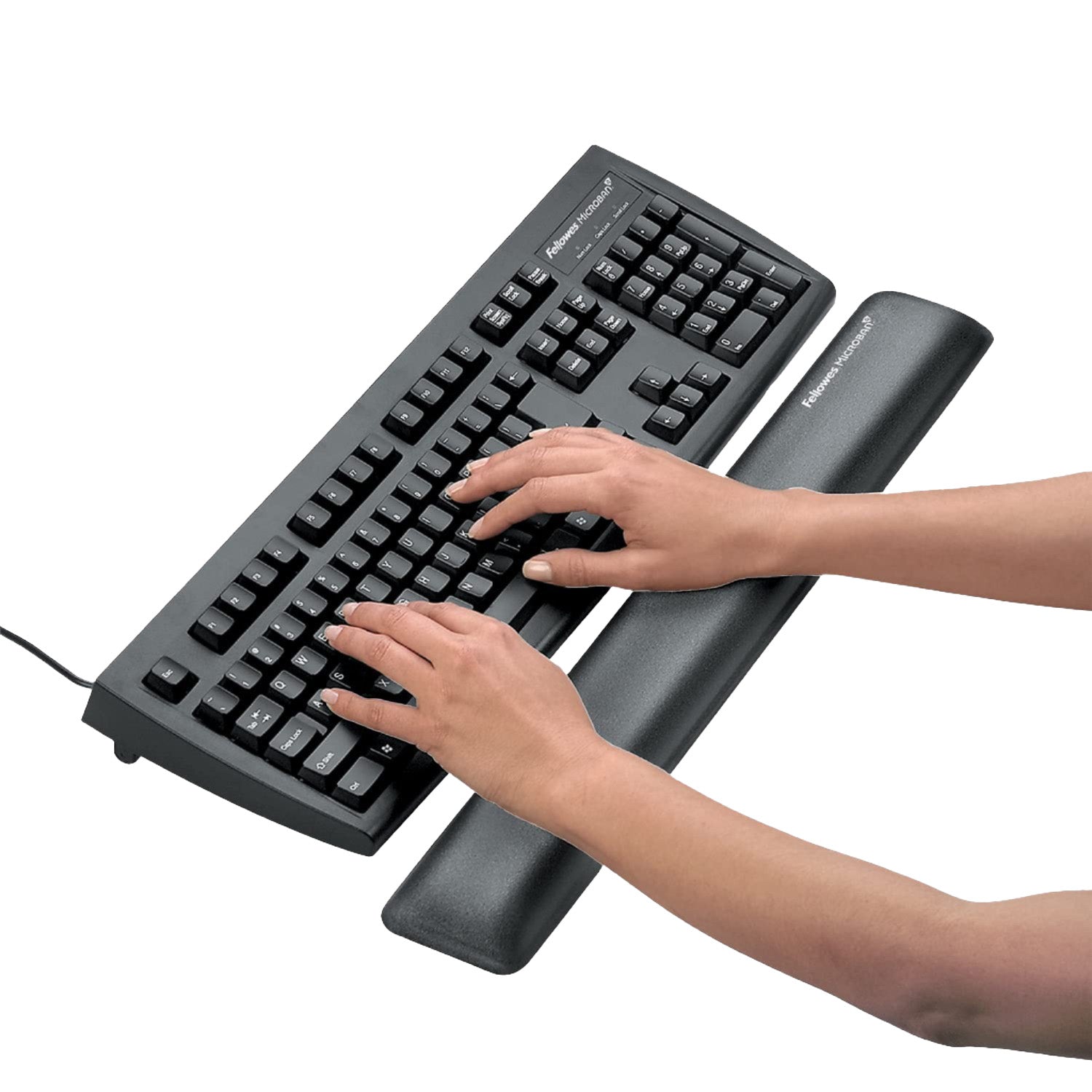 Fellowes Gel Wrist Rest with Microban, Graphite, FW-9175301