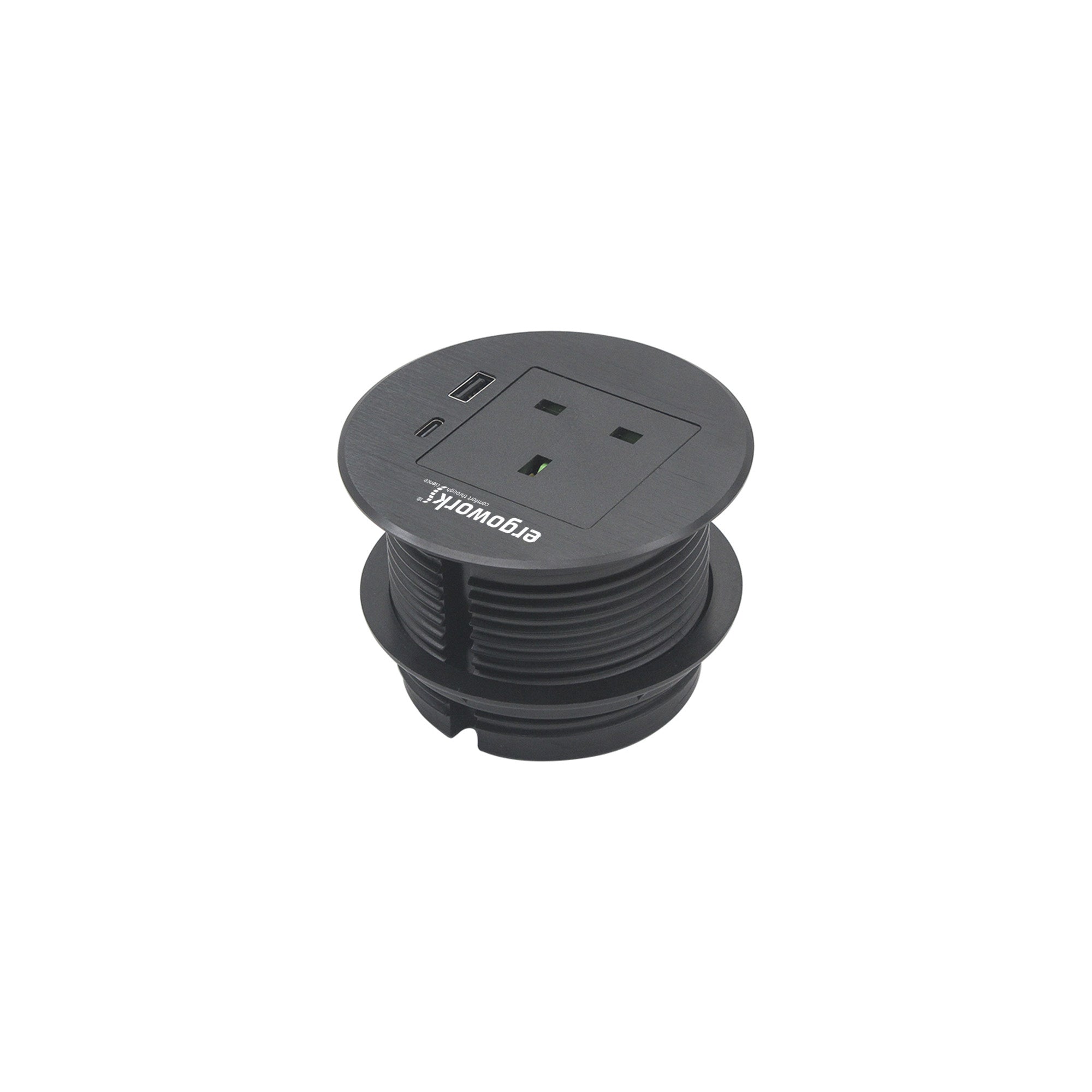 Alloy Round Desk Power Grommet UK Outlet 80mm