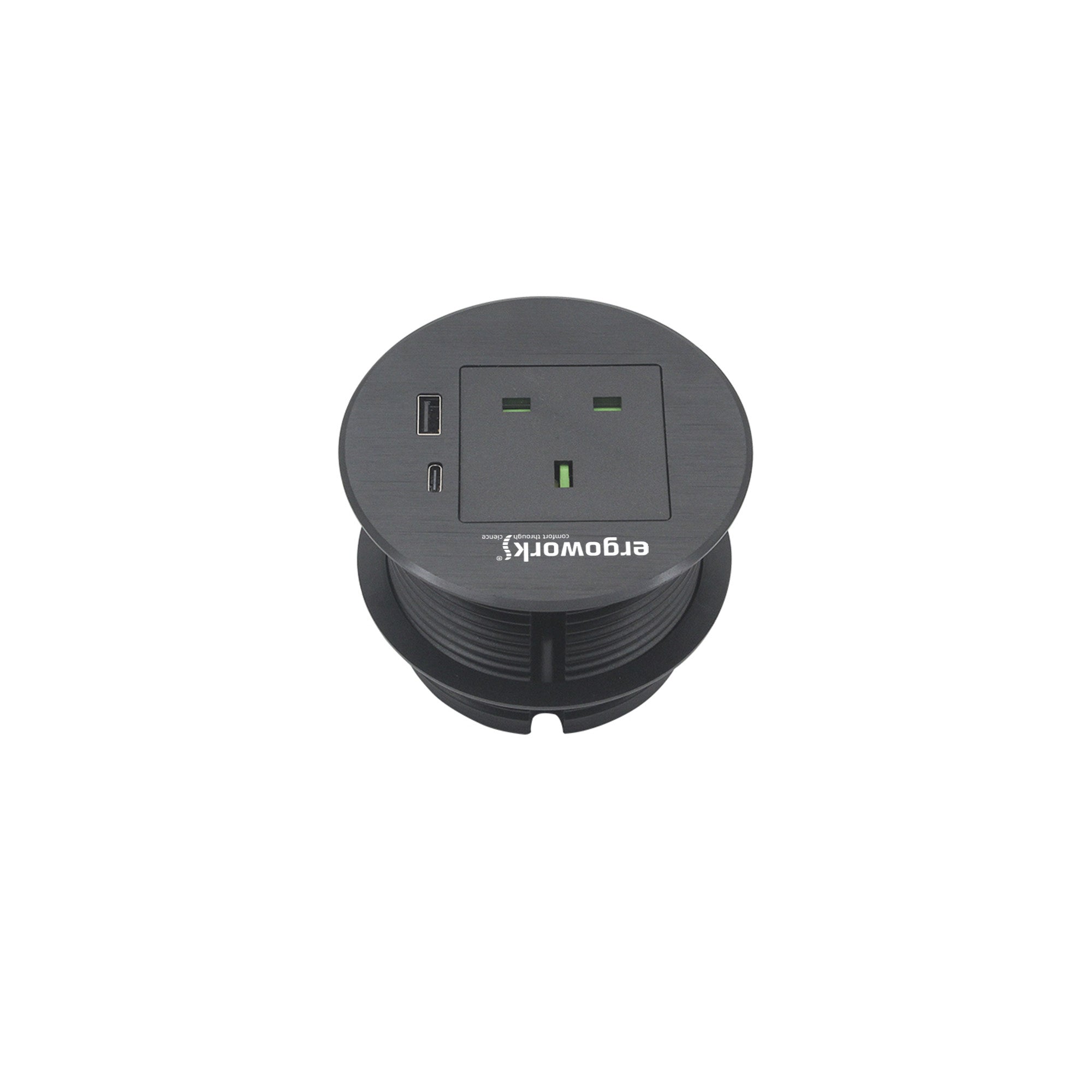 Alloy Round Desk Power Grommet UK Outlet 80mm