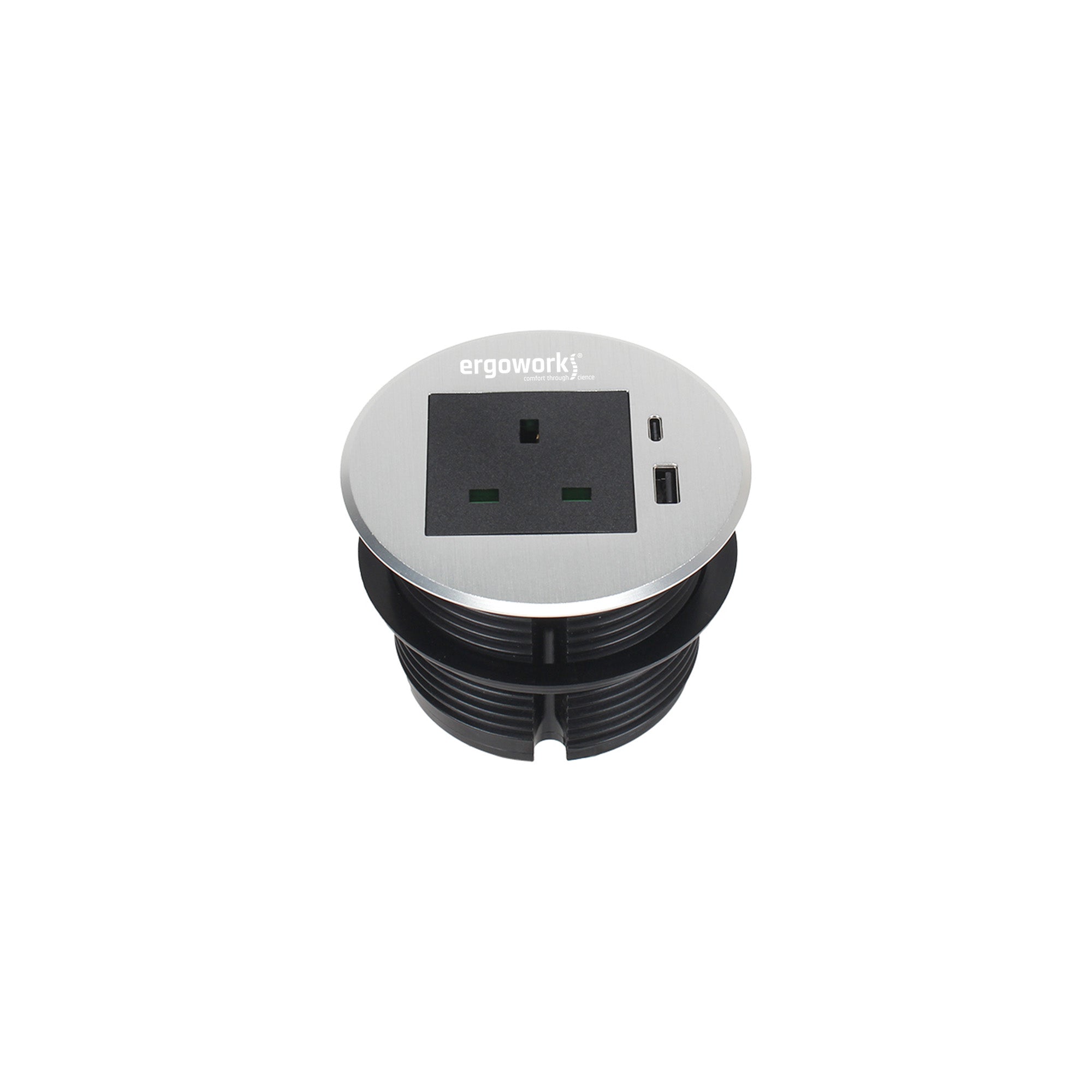 Alloy Round Desk Power Grommet UK Outlet 80mm
