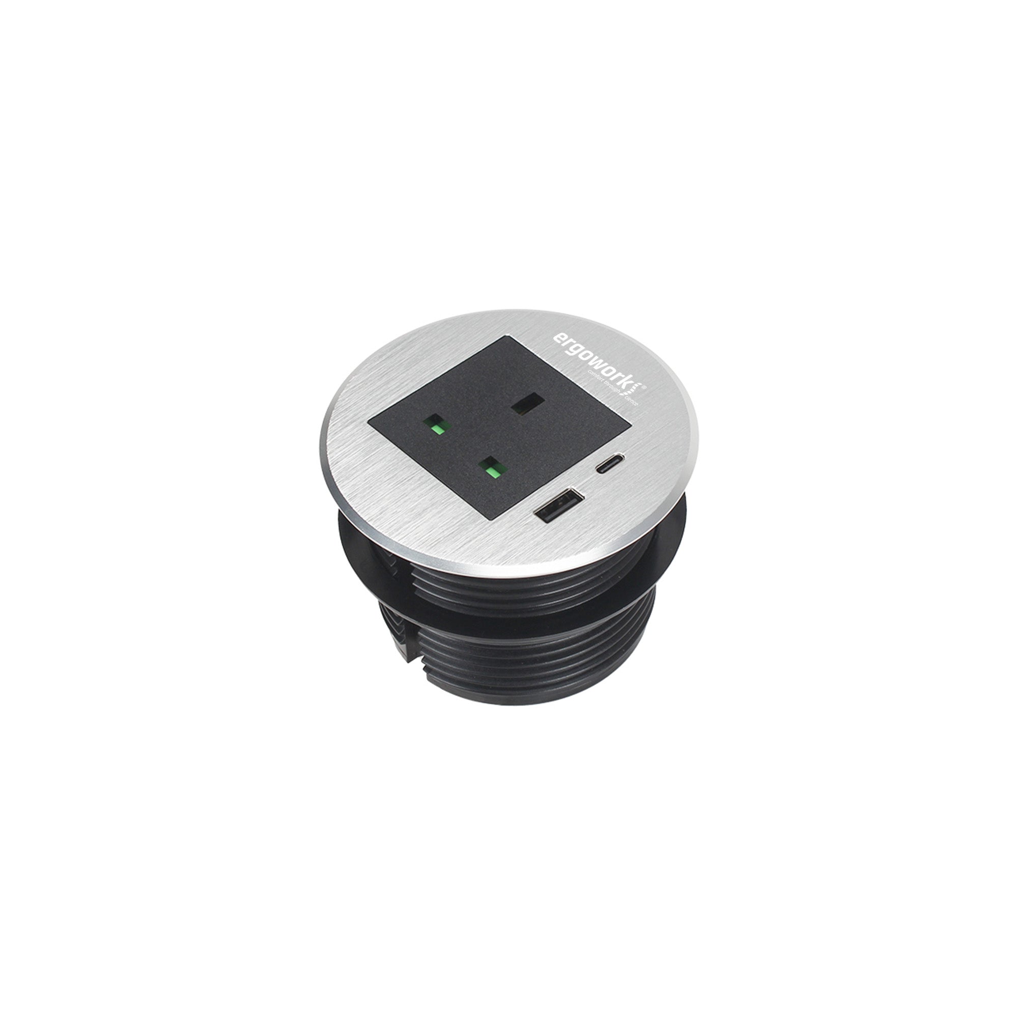 Alloy Round Desk Power Grommet UK Outlet 80mm