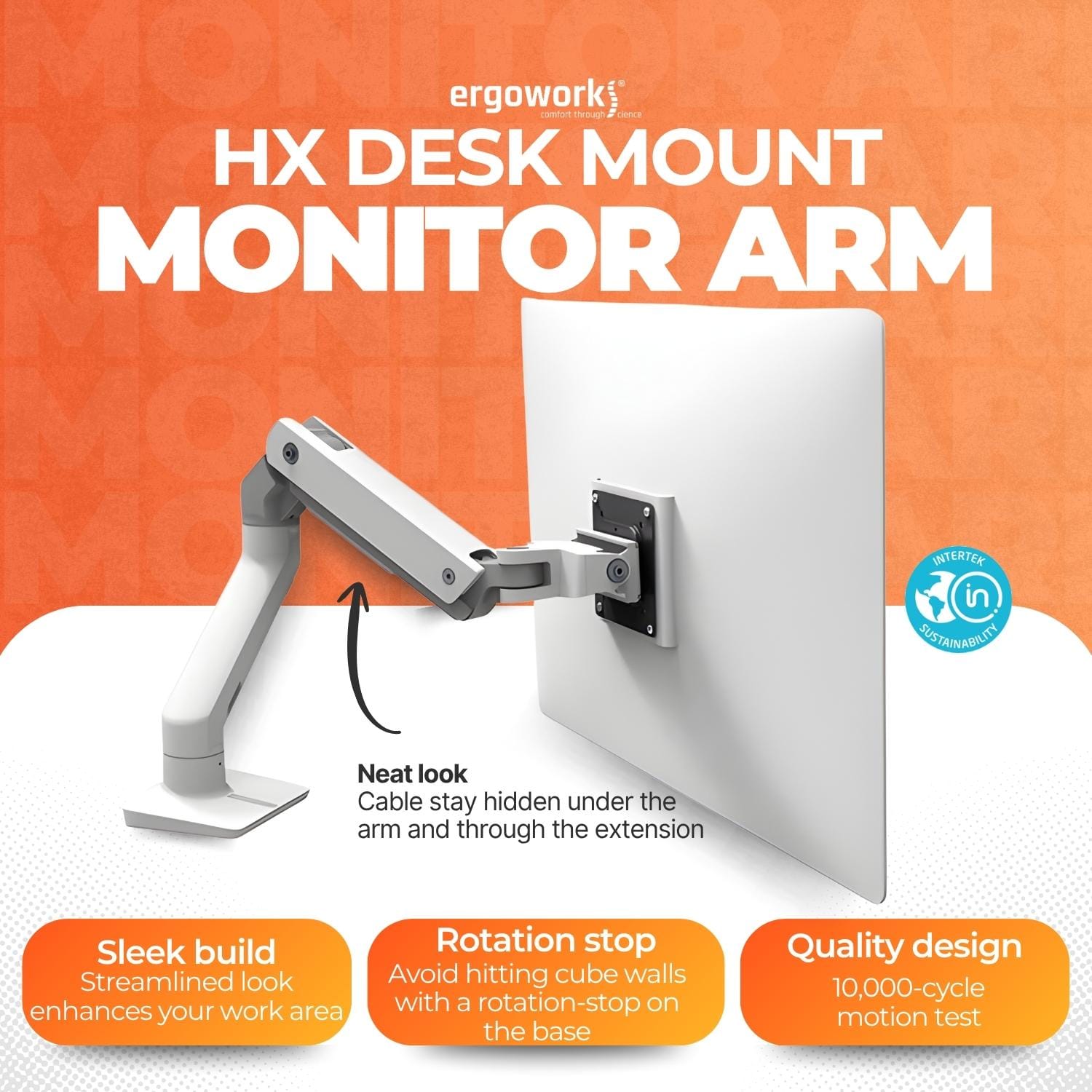 ERGOTRON Monitor Arm HX Desk Mount Monitor Arm (white) Ergoworks
