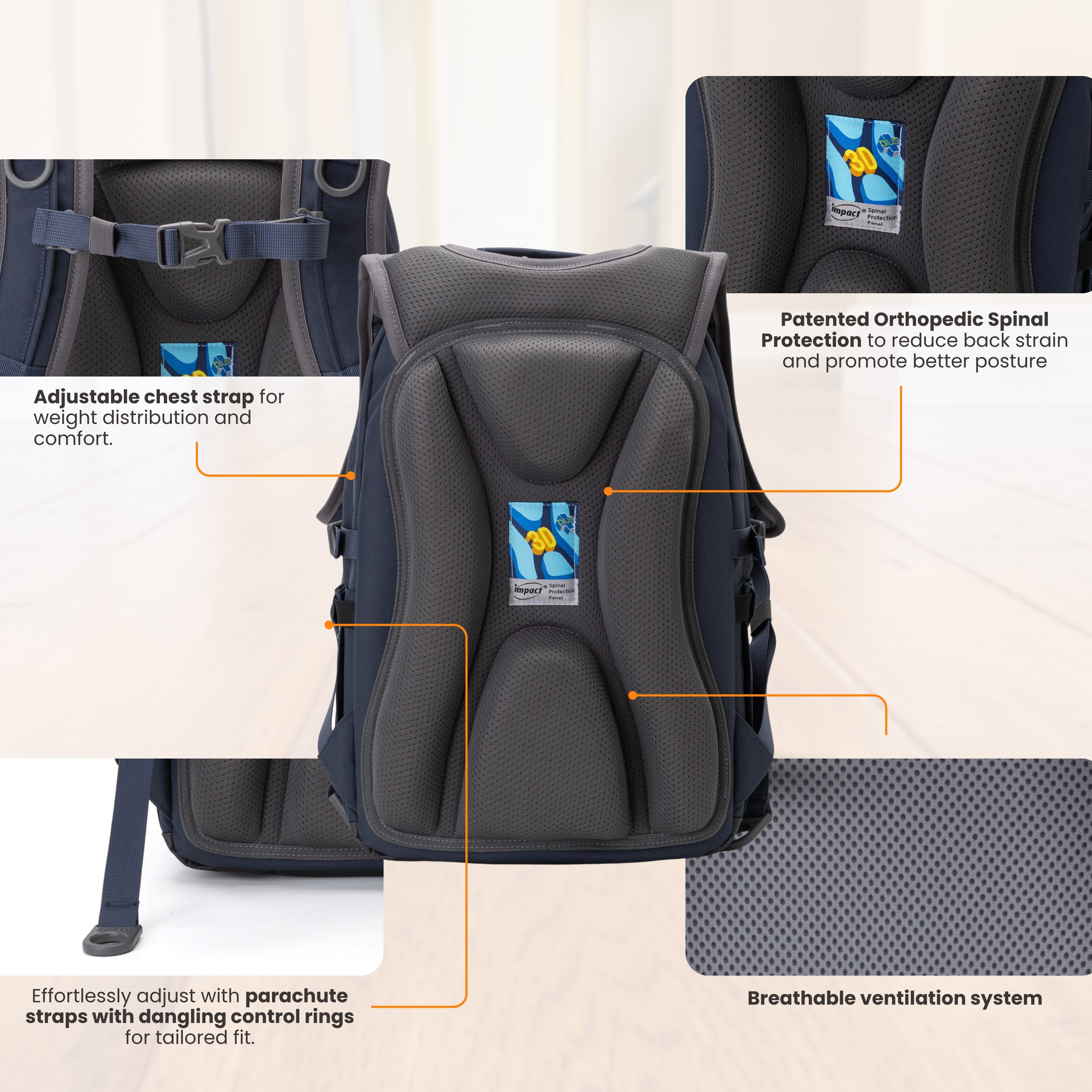 Impact School Bag Impact Posture Correction Ergonomic Backpack, IM-00306 Ergoworks