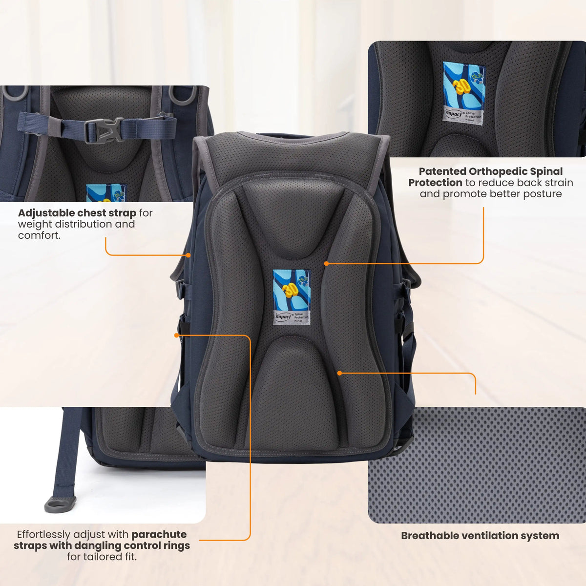 Impact School Bag Impact Posture Correction Ergonomic Backpack, IM-00306 Ergoworks