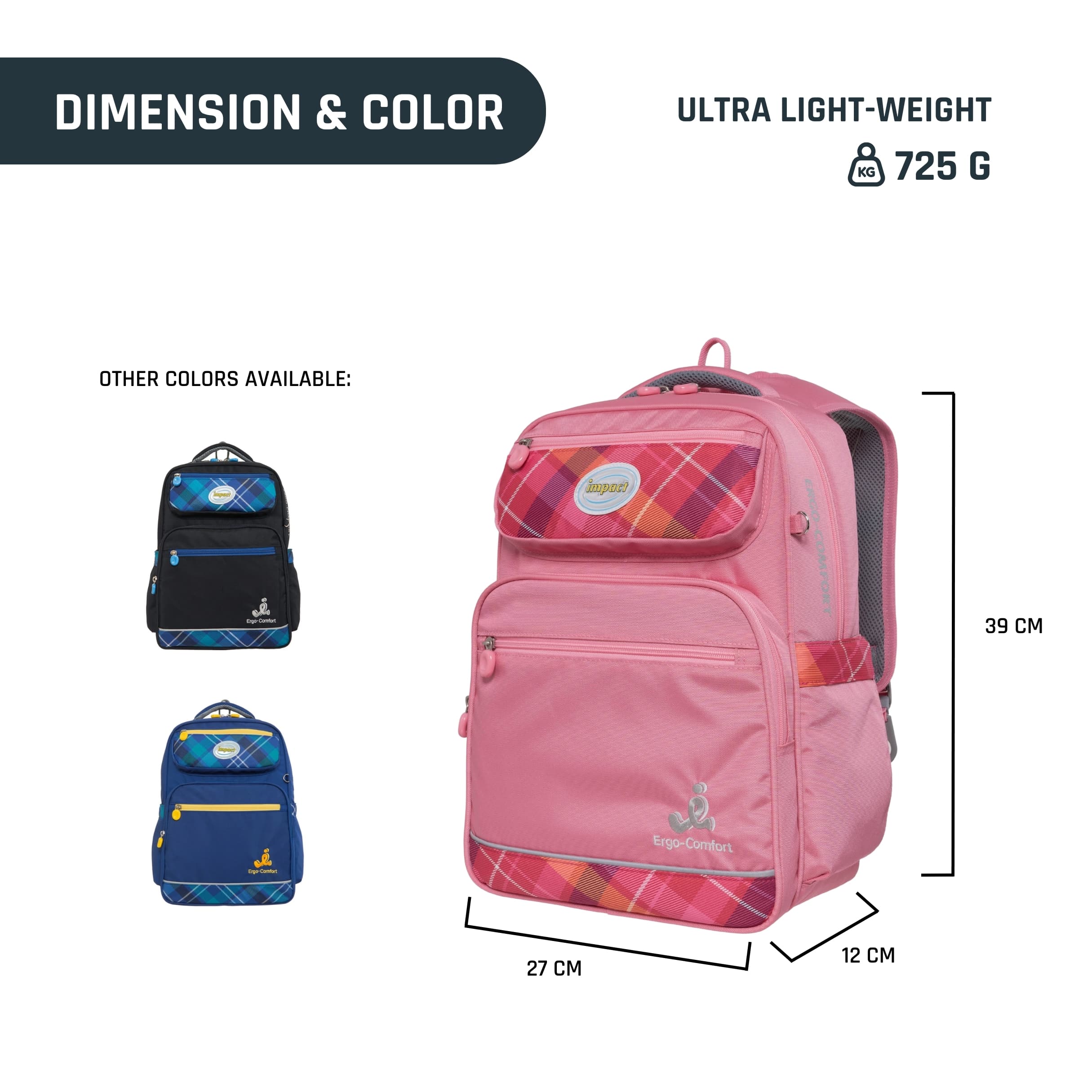 Impact School Bag Impact Posture Correction Ergonomic Backpack, IM-00367 Ergoworks