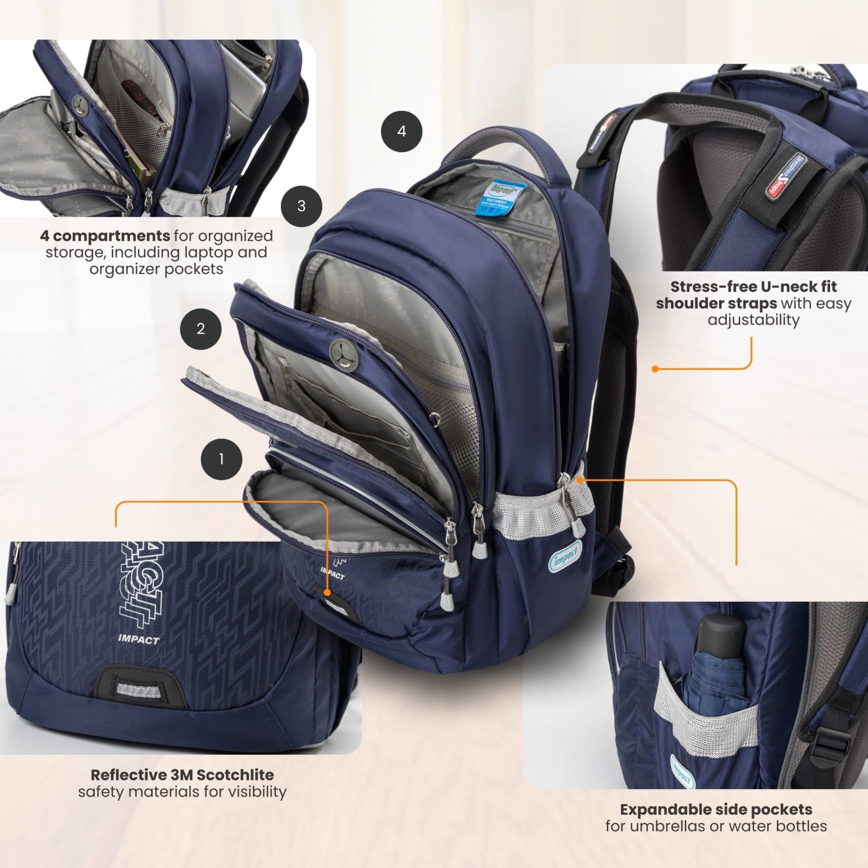 Impact School Bag Impact Posture Correction Ergonomic Backpack, IM-00385 Ergoworks