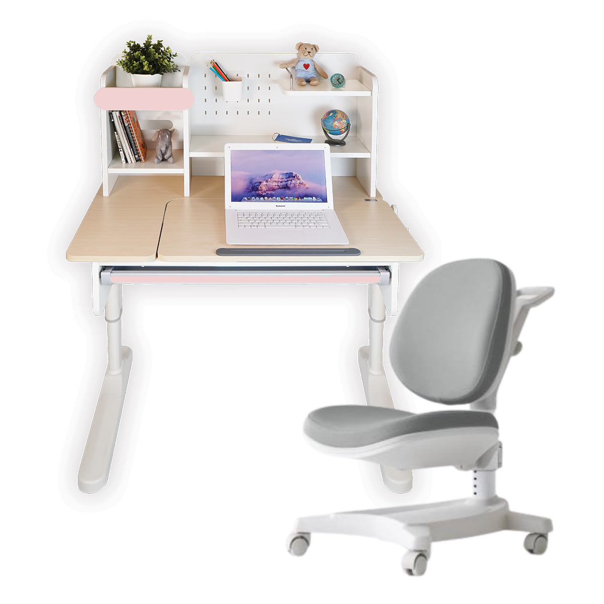 Impact Ergo-Growing Study Desk And Chair Set 1000mm x 650mm, IM-G1000A-PK (Ready Stocks)