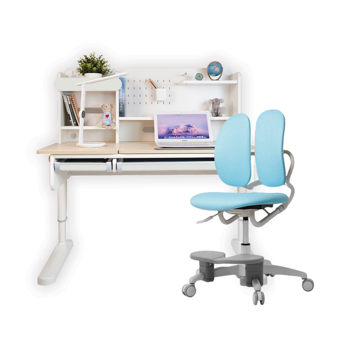 Impact Ergo-Growing Study Desk And Chair Set 1200mm x 650mm, IM-G1200A-GY (Ready Stock)