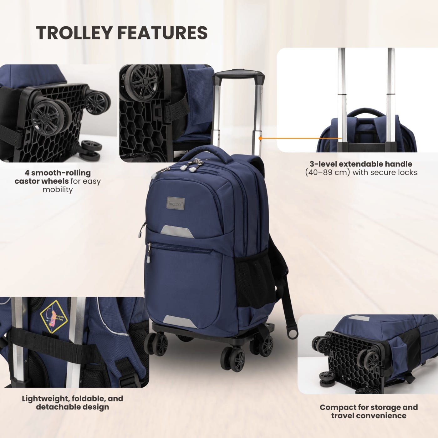 Impact School Bag Impact Detachable Trolley Backpack IP-2300 Ergoworks