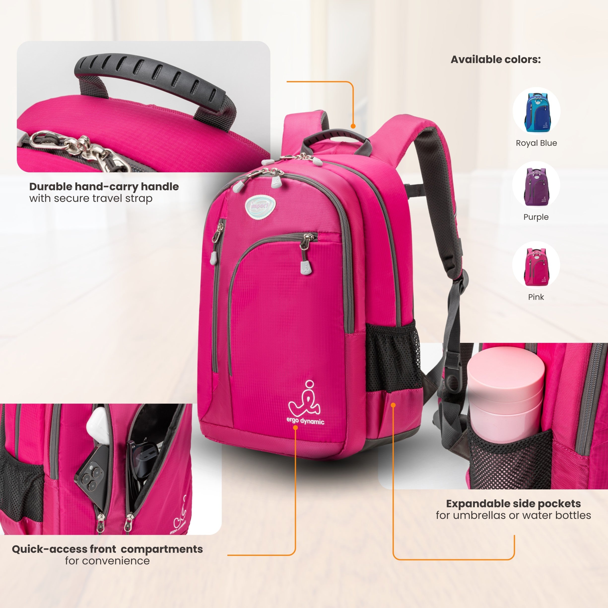 Impact Posture Correction Ergonomic Backpack, IPEG-138 - Ergoworks