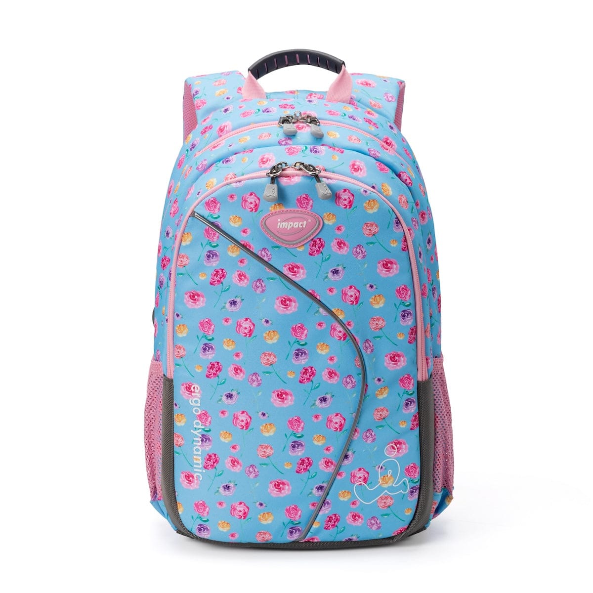 Impact School Bag Blue Flower Impact Posture Correction Ergonomic Backpack, IPEG-158 Ergoworks