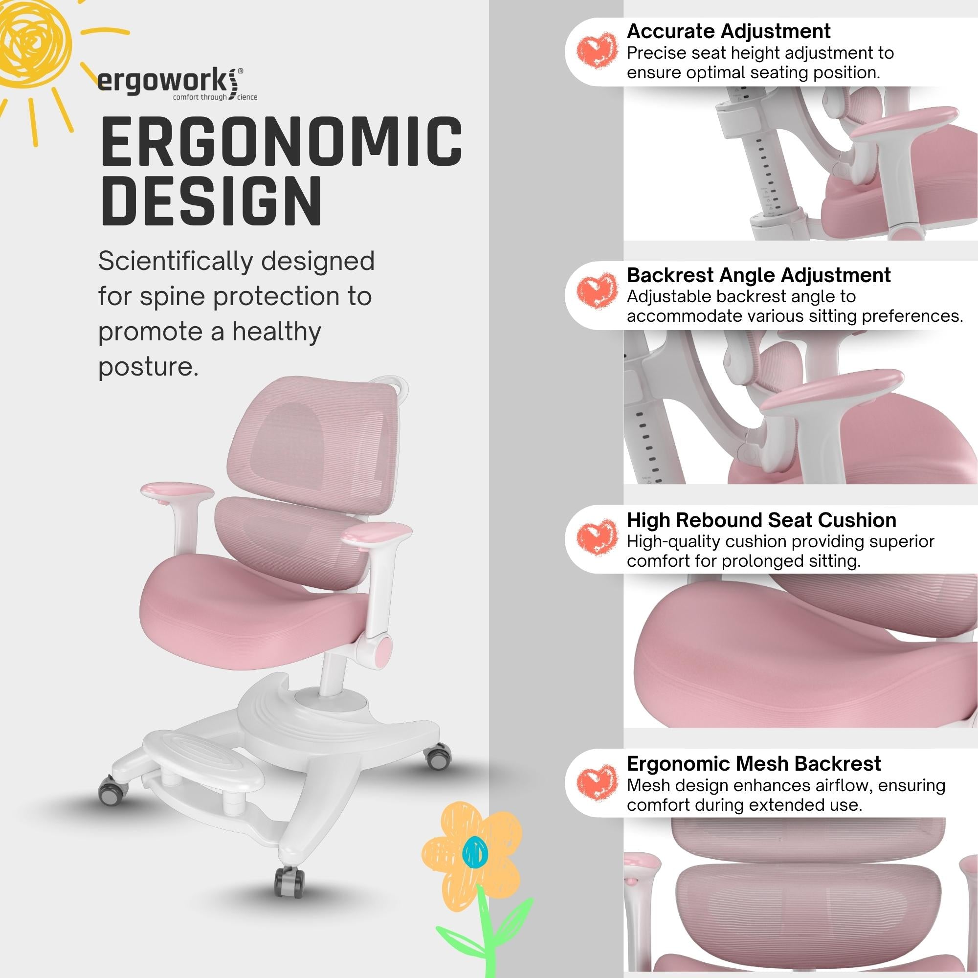 Kids Ergonomic Study Chair