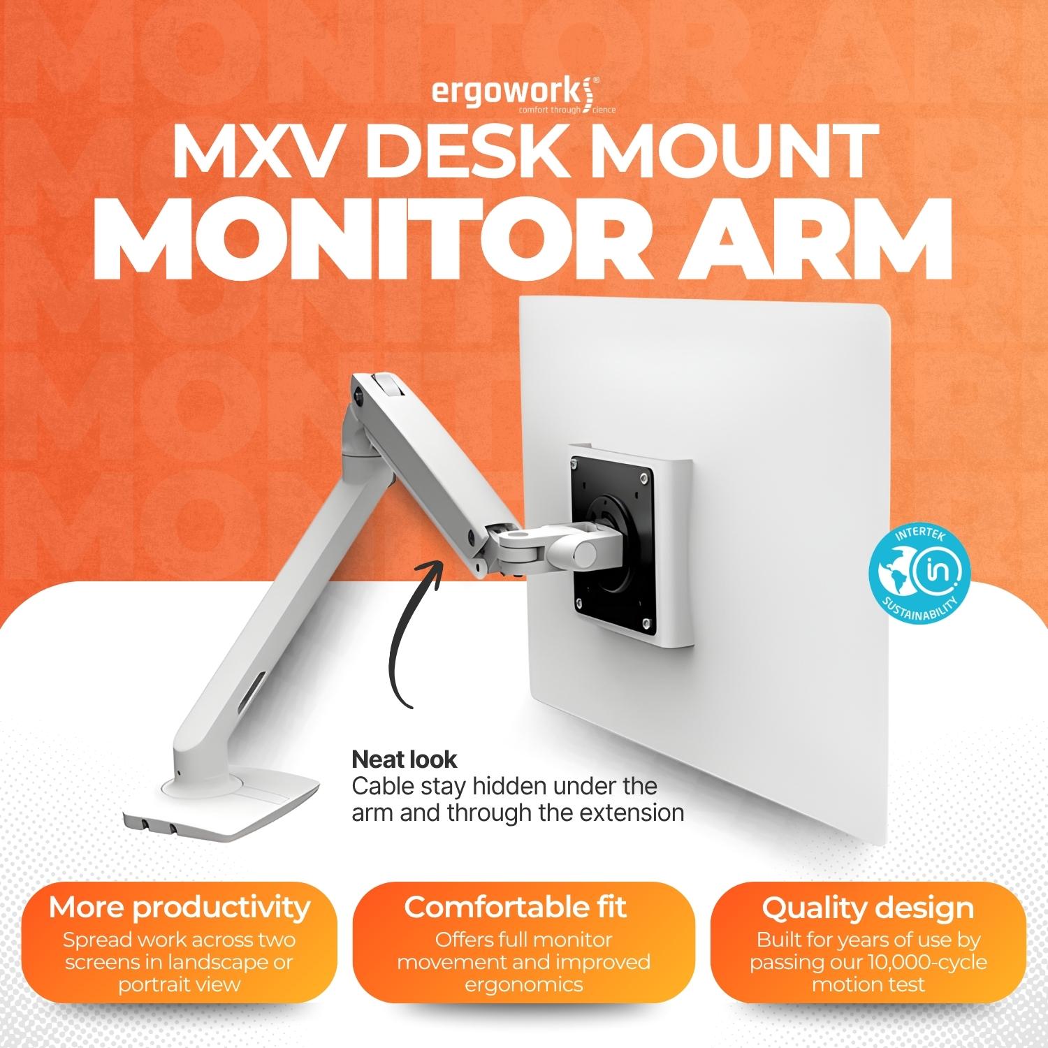 MXV Desk Mount Monitor Arm (white)