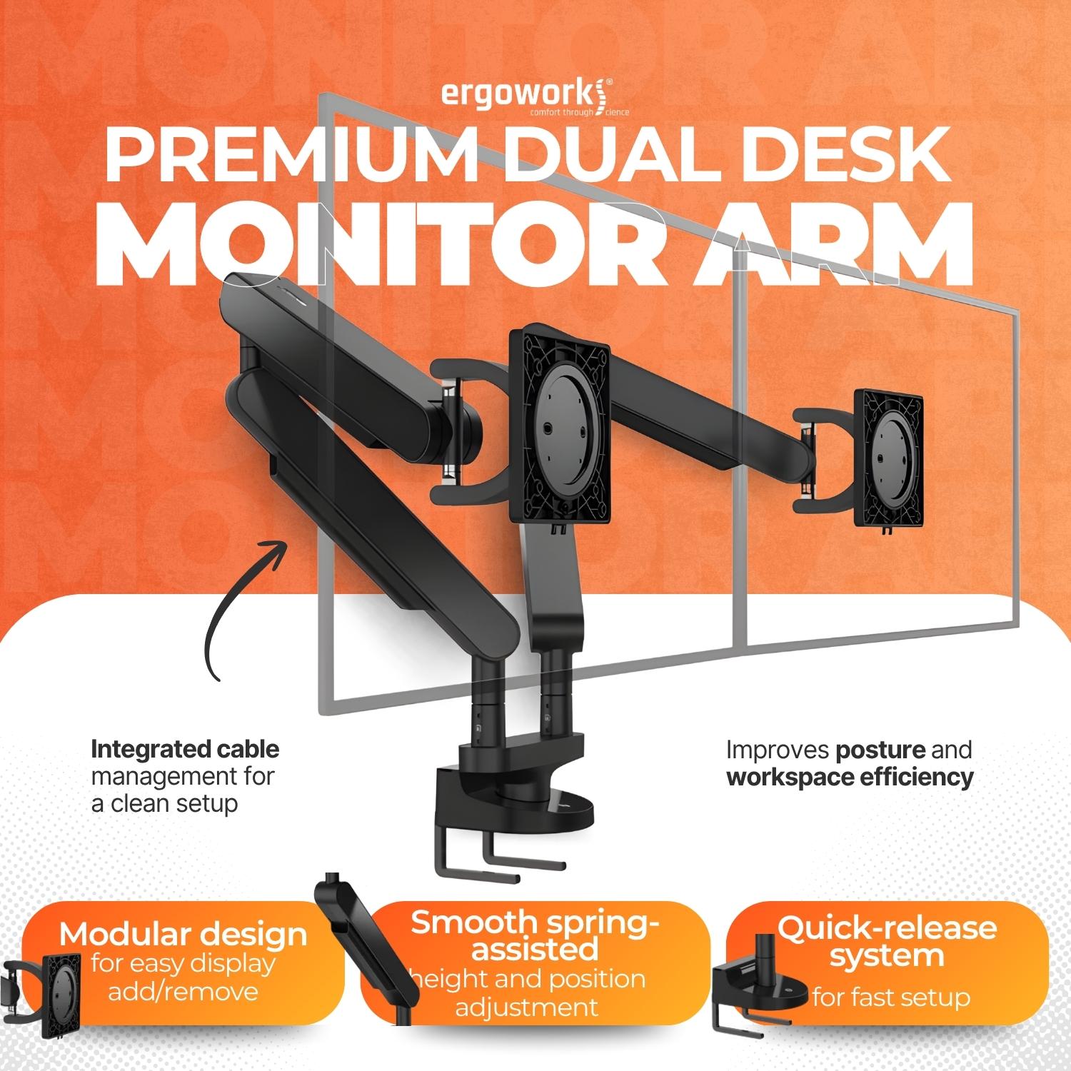 Premium Dual Desk Mount Vesa Monitor Arm
