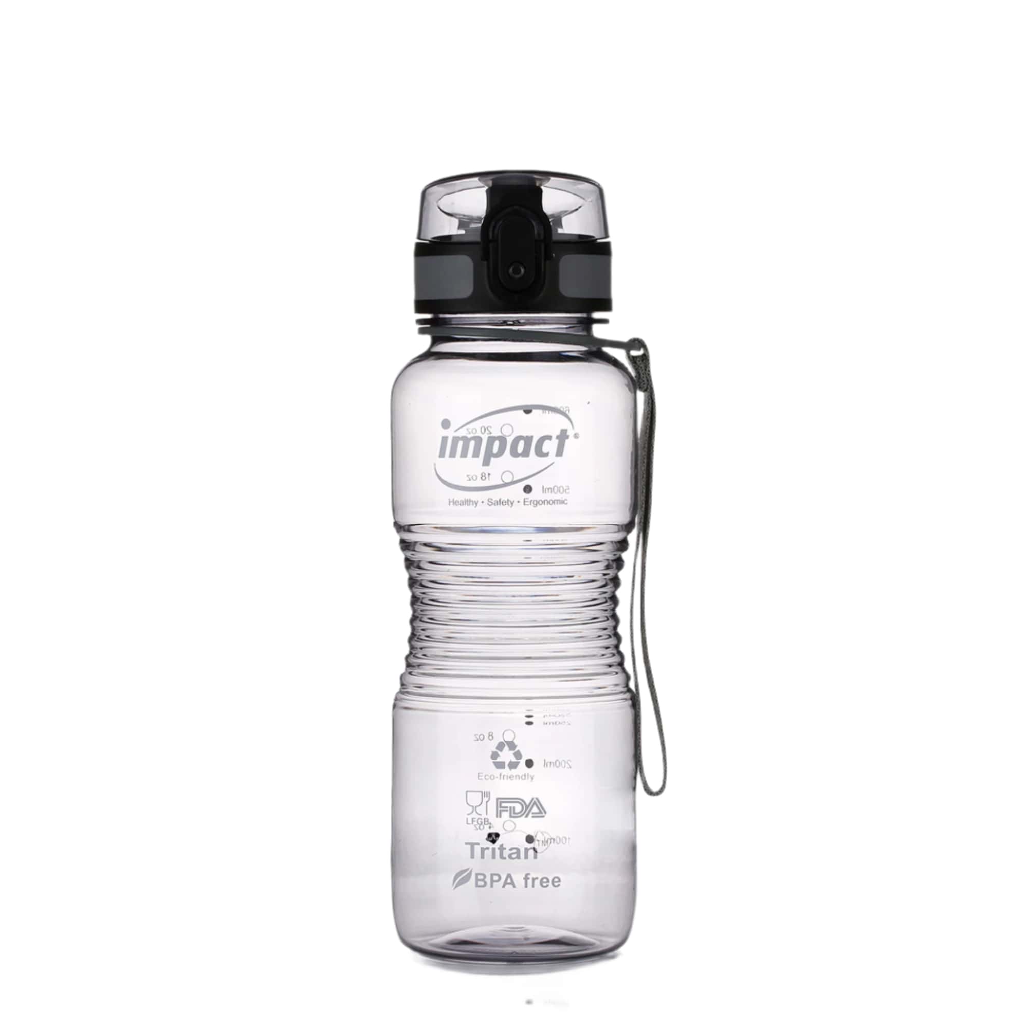Water Bottle Grey / 650ML USA Tritan Jump Lid Design Ergo Bottle, 650ML Ergoworks