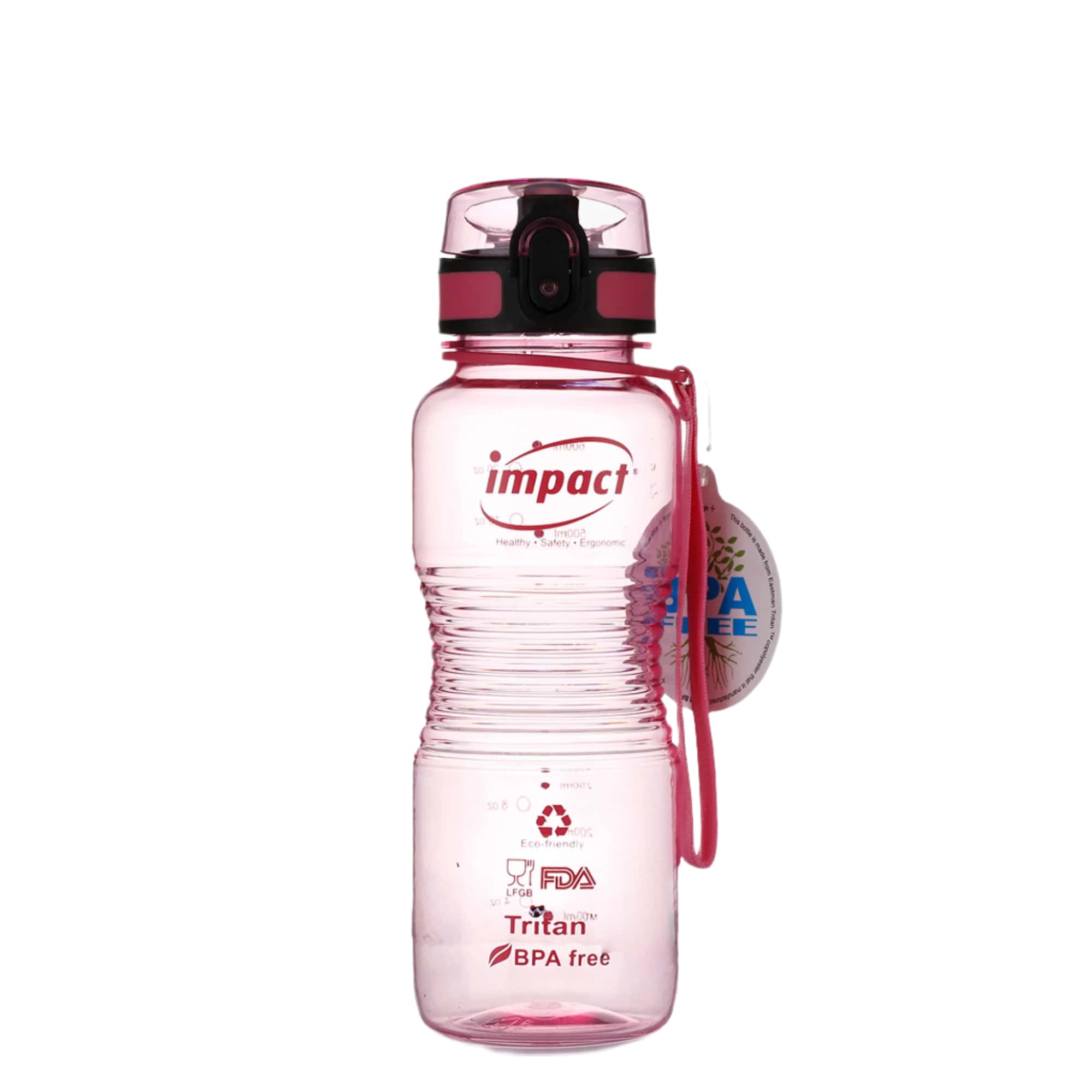 Water Bottle Pink / 650ML USA Tritan Jump Lid Design Ergo Bottle, 650ML Ergoworks