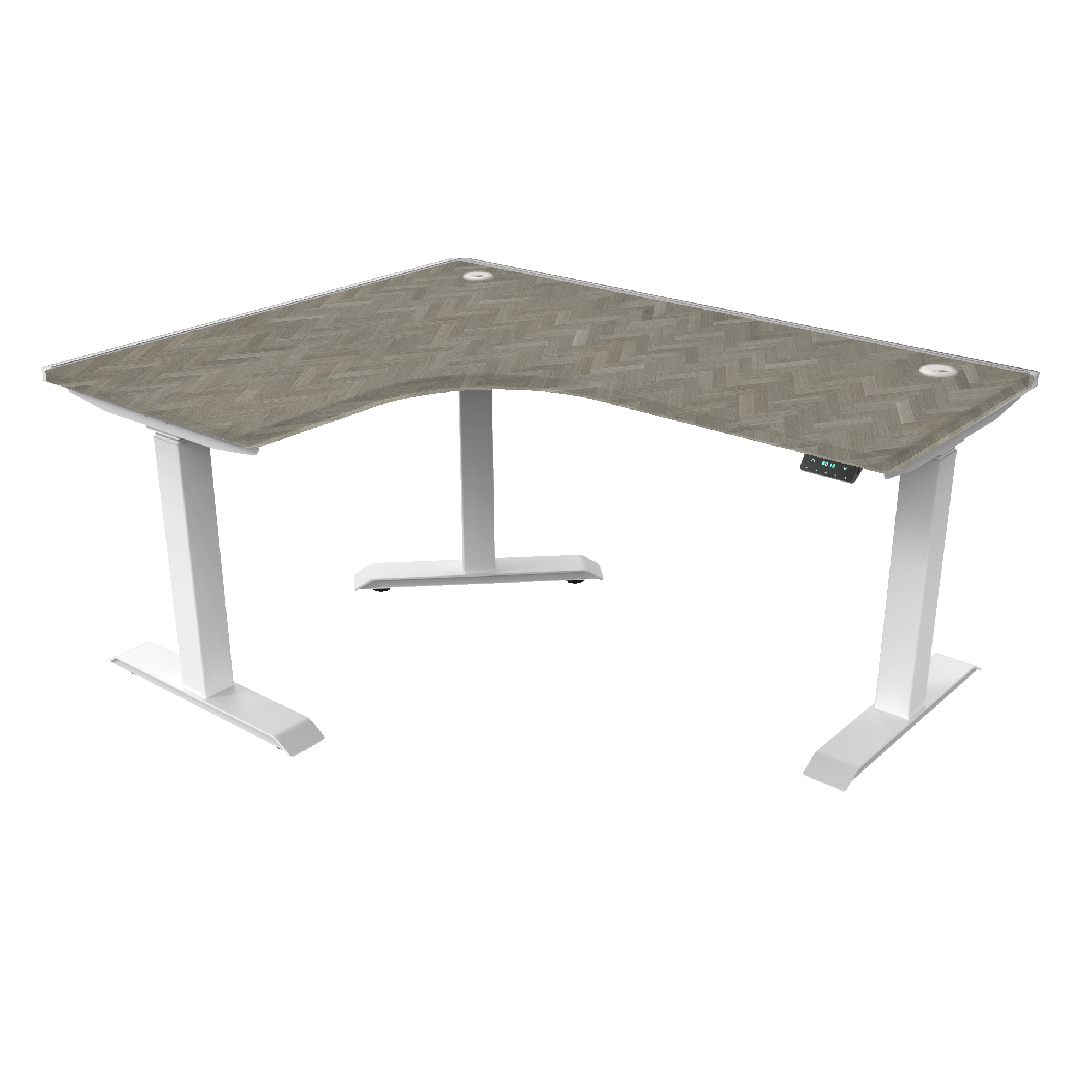 L-Shaped Extended Standing Desk Formica Tabletop