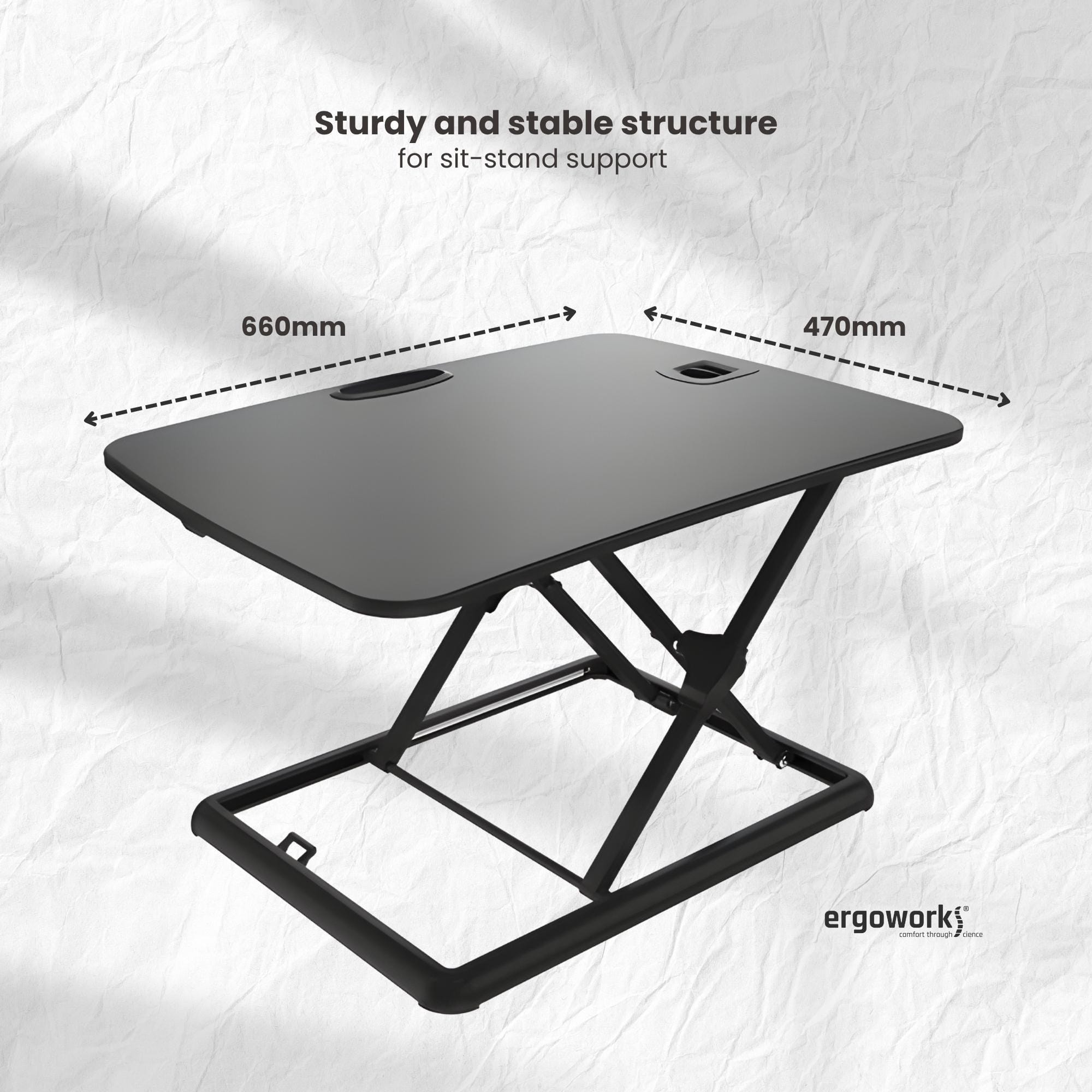 Ergoworks Sit Stand Desk Converter Black Ultra-slim Sit Stand Desk Converter For Laptop EW-MT201 Ergoworks