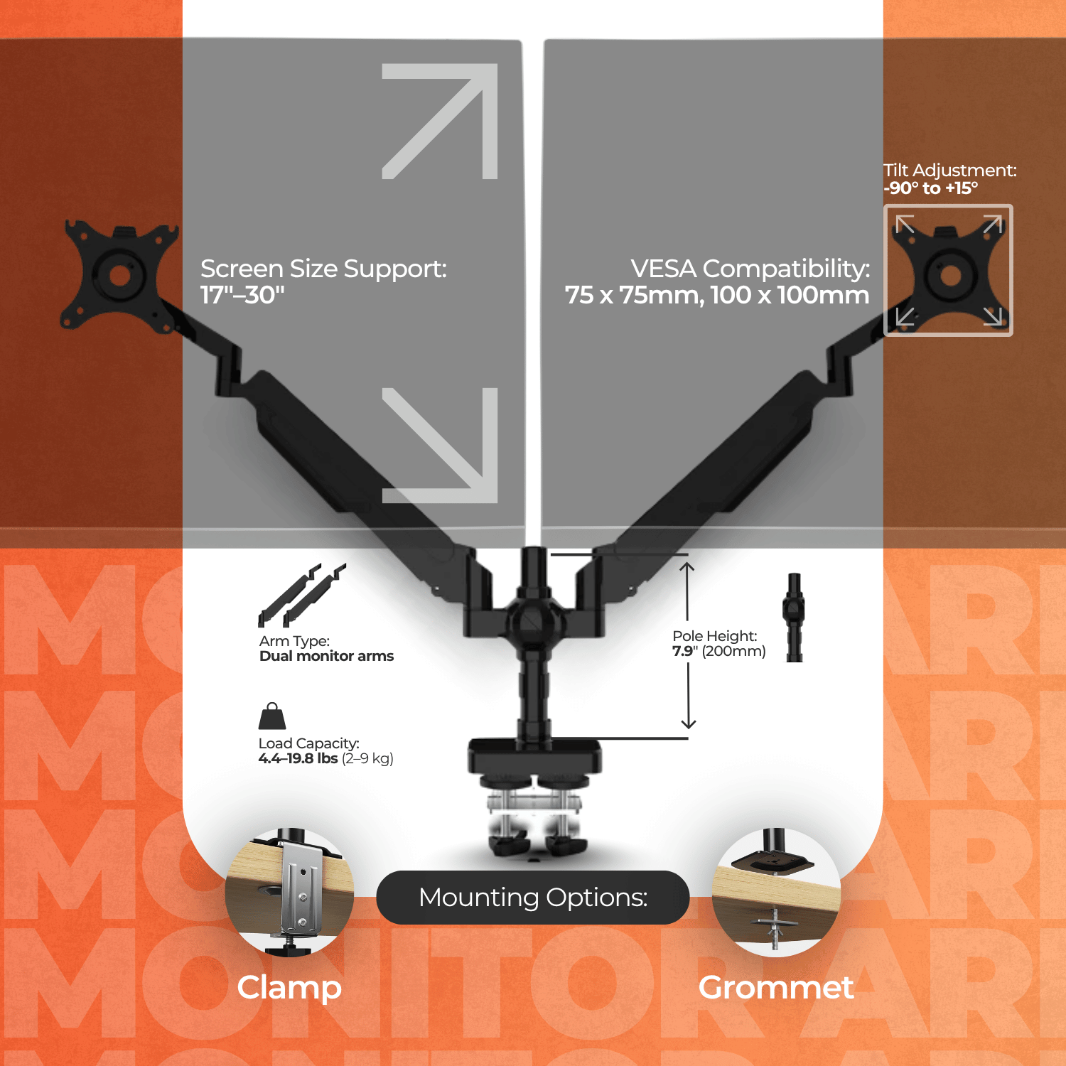 Sleek Desk Mount Dual Monitor Arm - Ergoworks